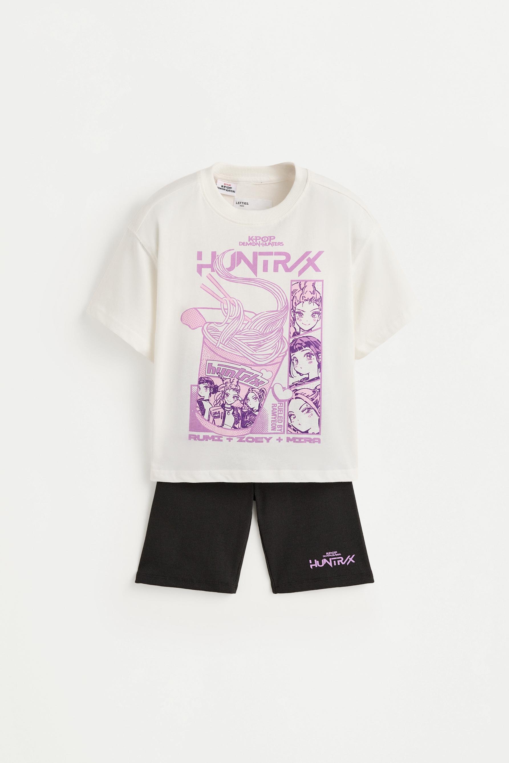 Huntrix K-Pop Demon Hunters™/© Netflix T-shirt and shorts set — OFF WHITE