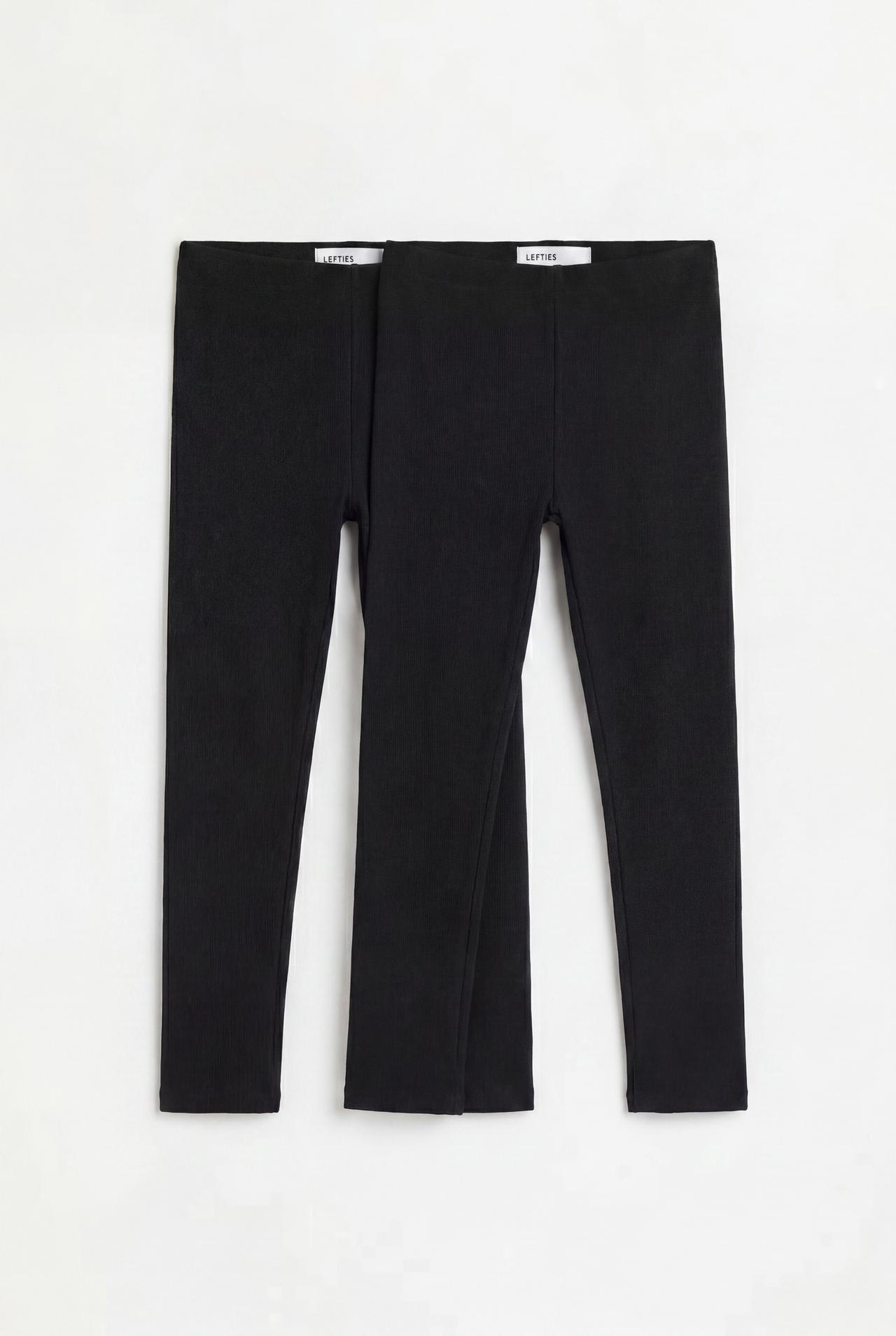 2-Pack of long leggings — BLACK