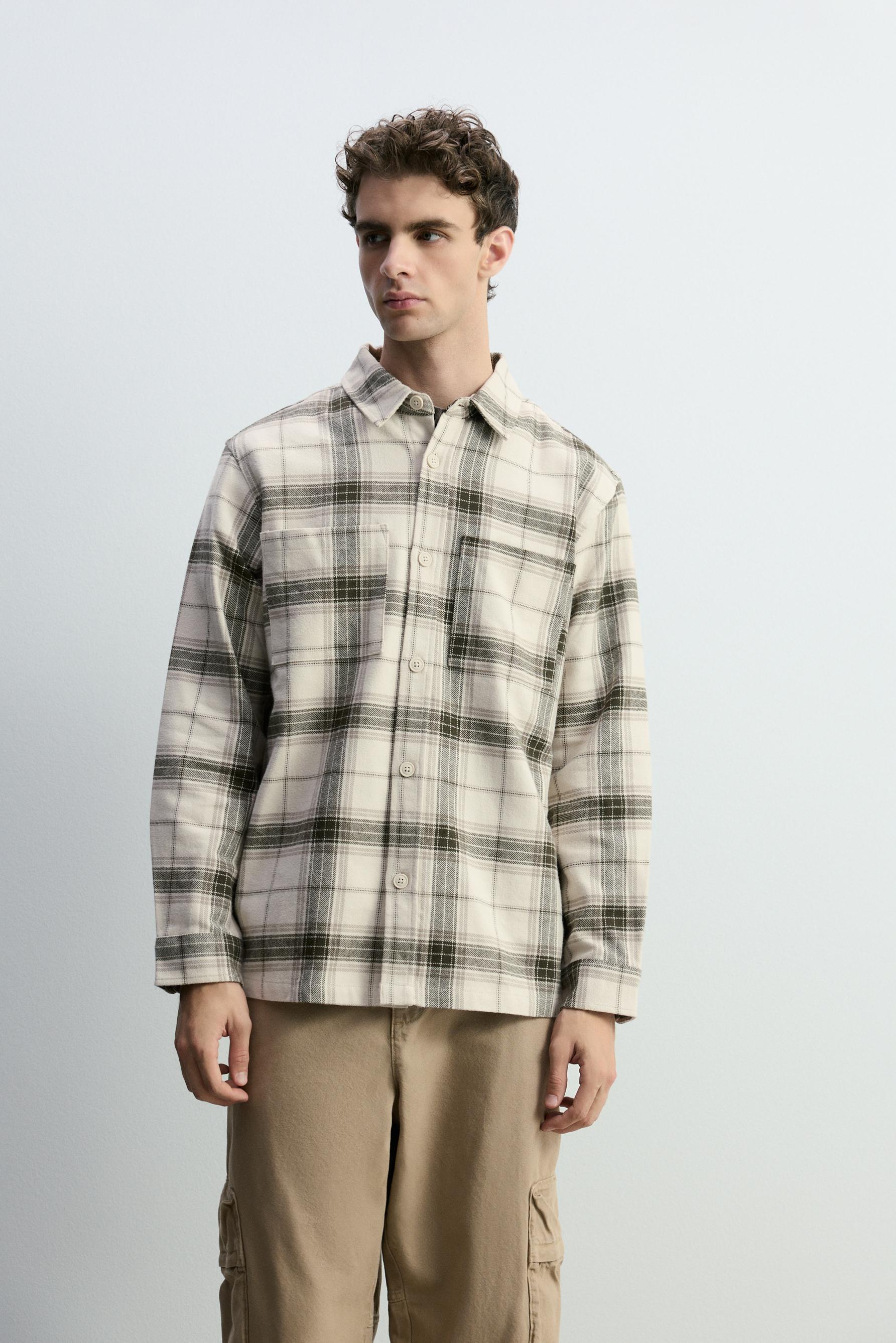 Sobrecamisa cuadros bolsillos