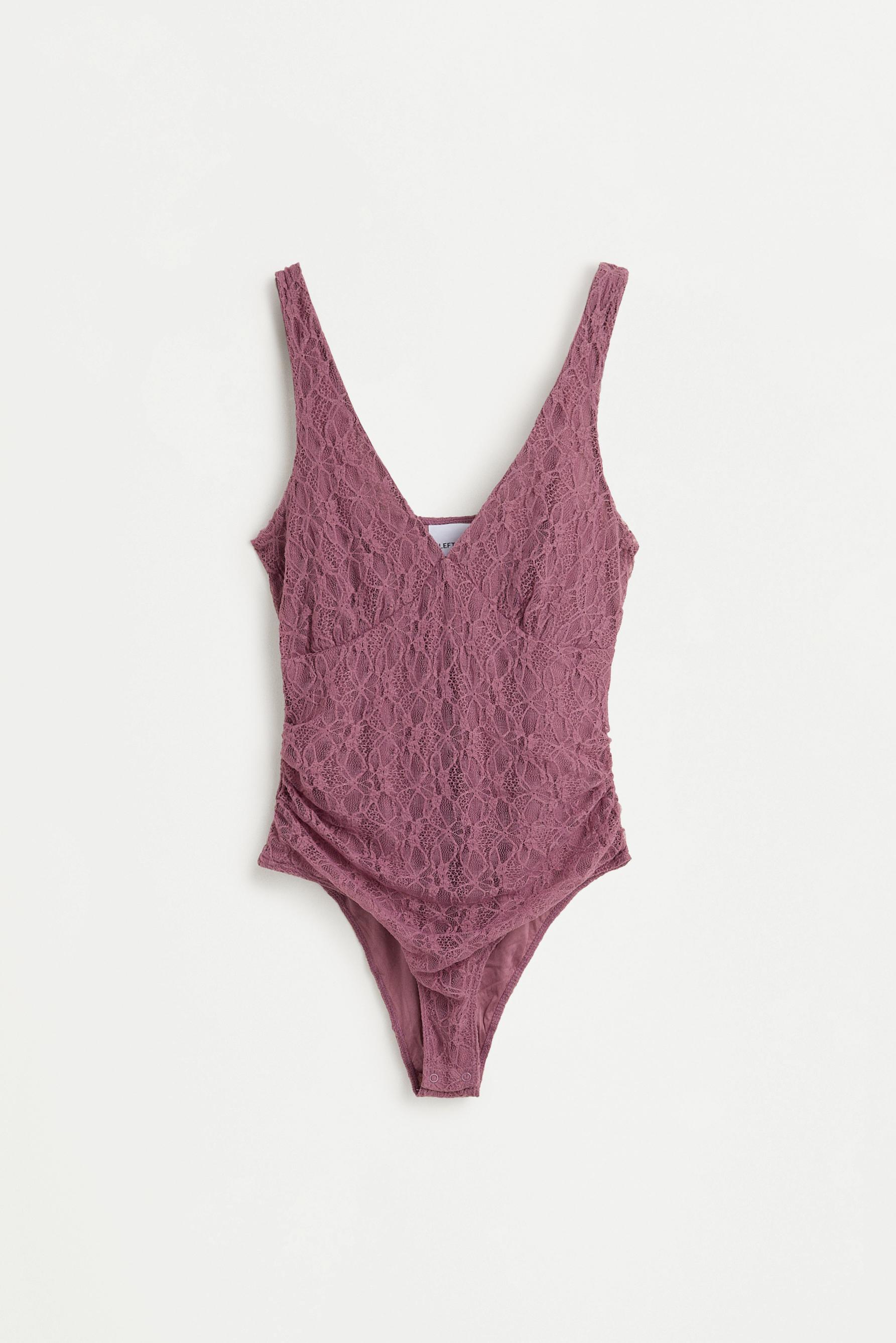 Lace bodysuit — DARK MAUVE