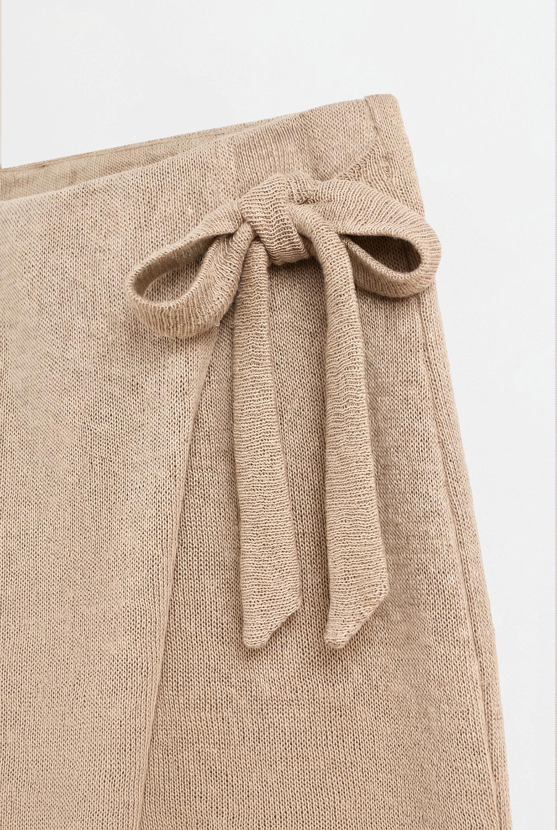 Wide-leg sarong trousers — ECRU