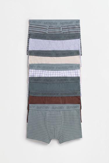 Weekly boxer brief 7-pack — BROWN/GREEN 1