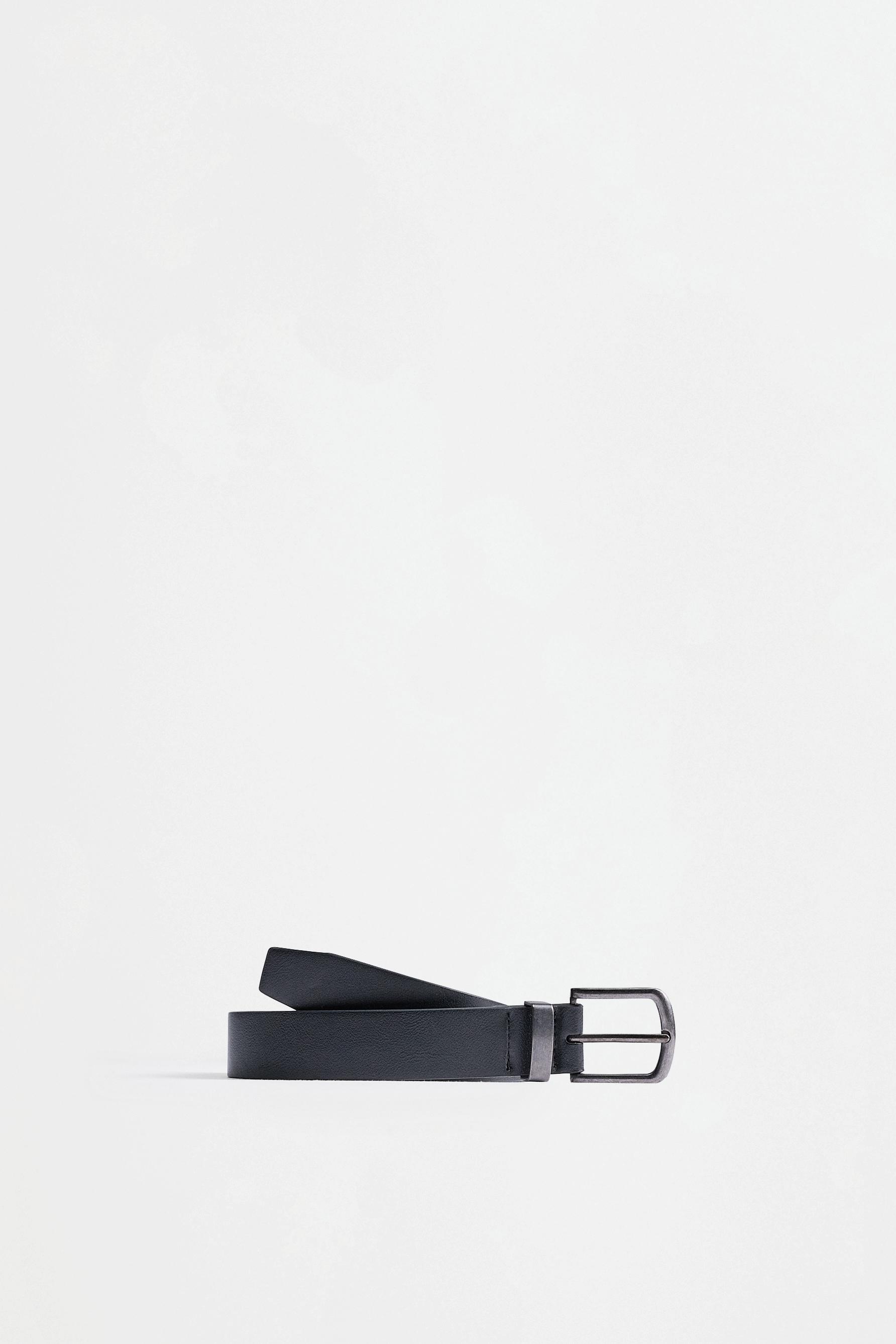 Leather-effect belt — BLACK