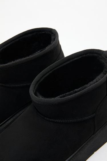 Platform fur ankle boot — BLACK 4