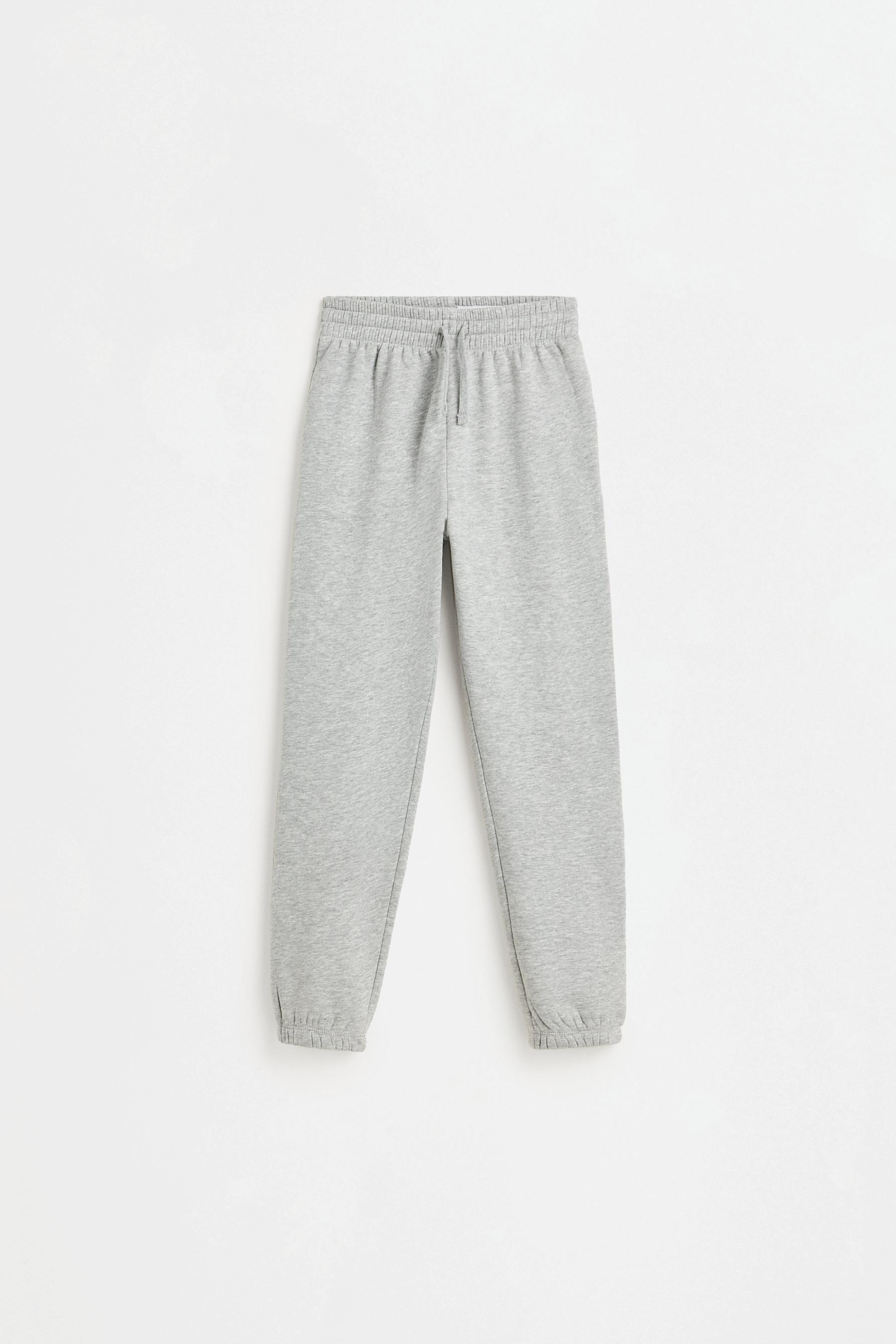 Solid plush trousers — GREY MARL