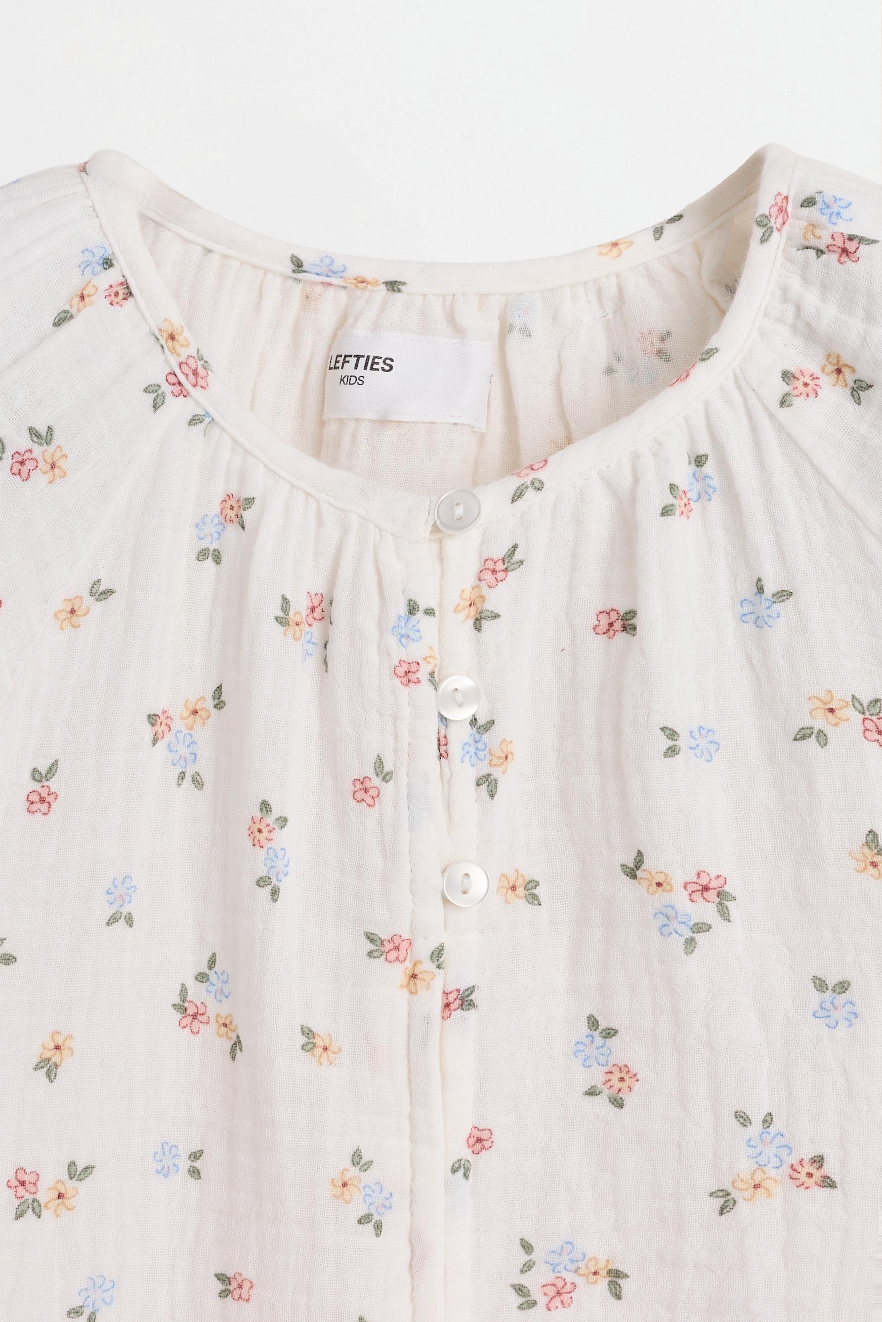 Printed double gauze blouse — PINK