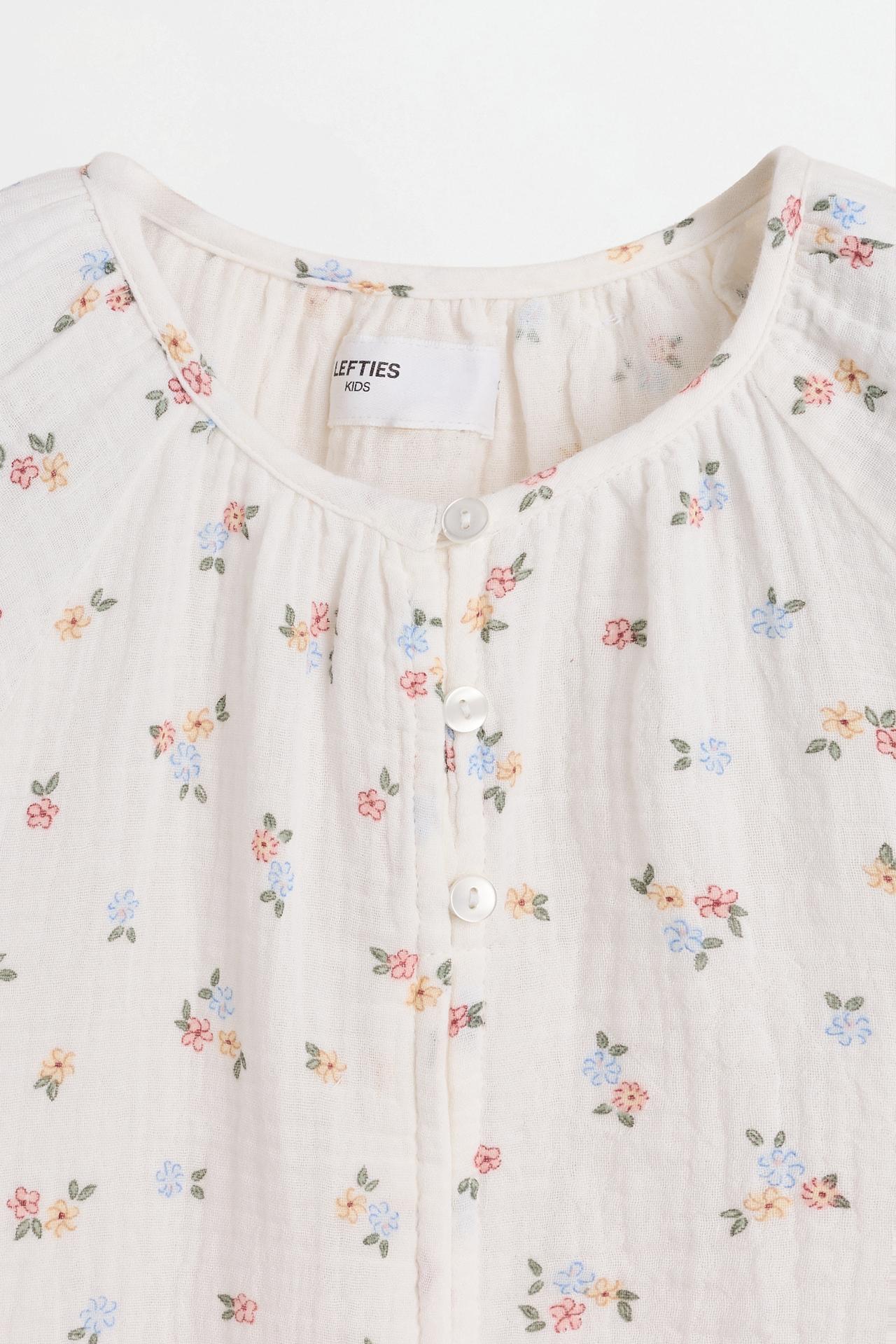 Printed double gauze blouse — PINK