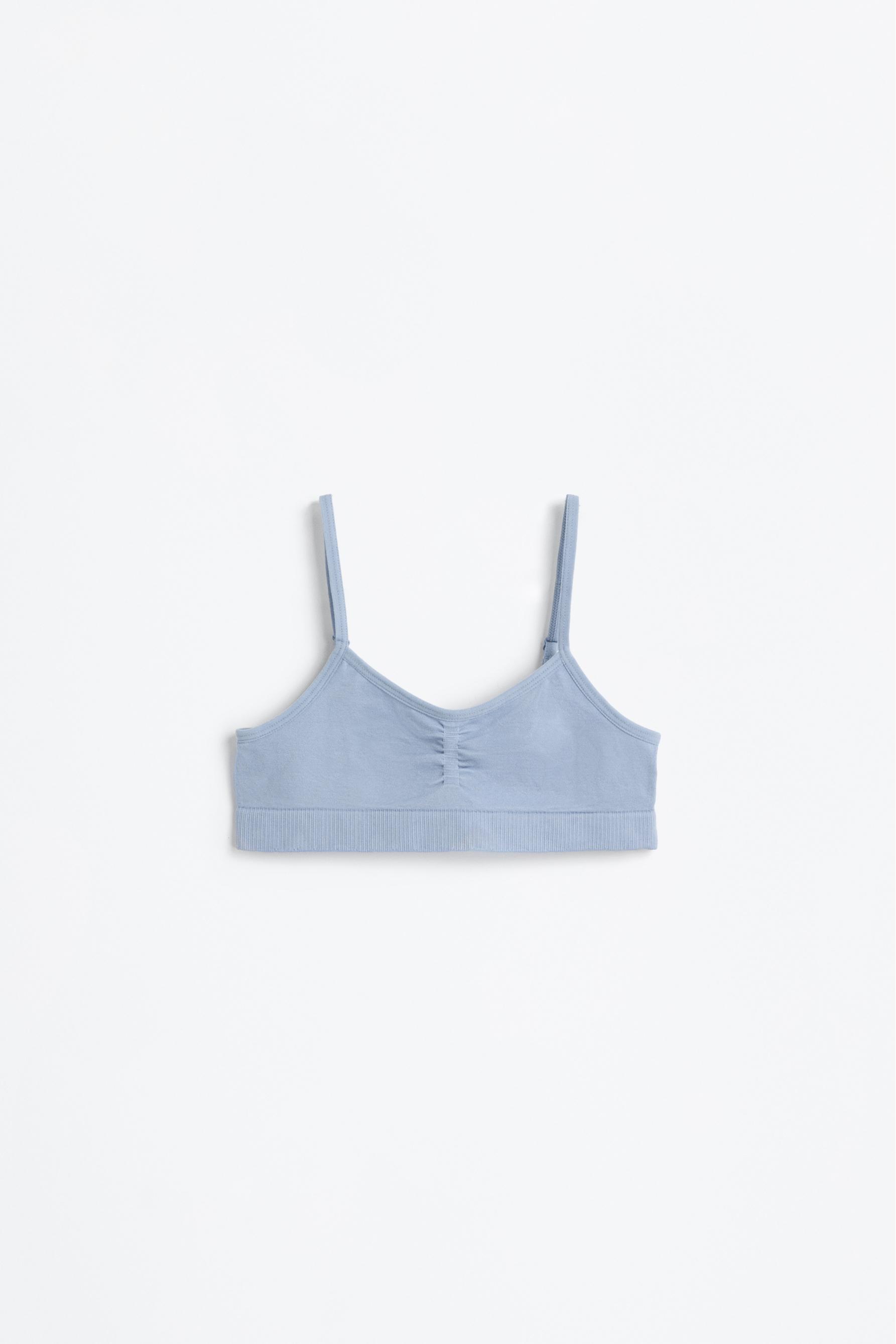 Pack of 2 seamless tops — WHITE/SKY BLUE