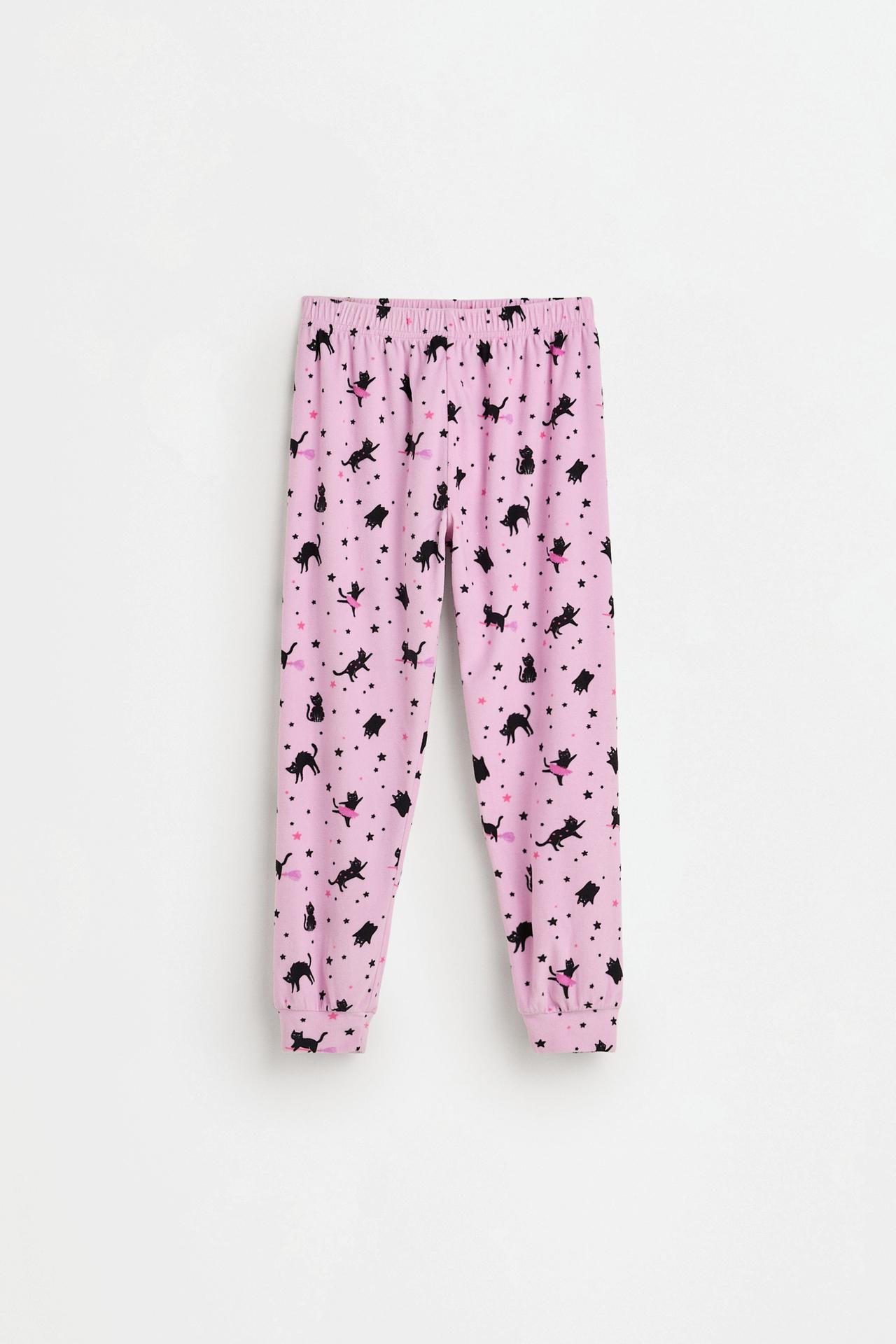 Black cat print pajamas — PINK