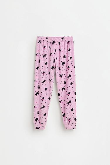 Black cat print pajamas — PINK 3