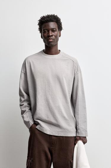 Washed-effect sweatshirt — MEDIUM GREY 1