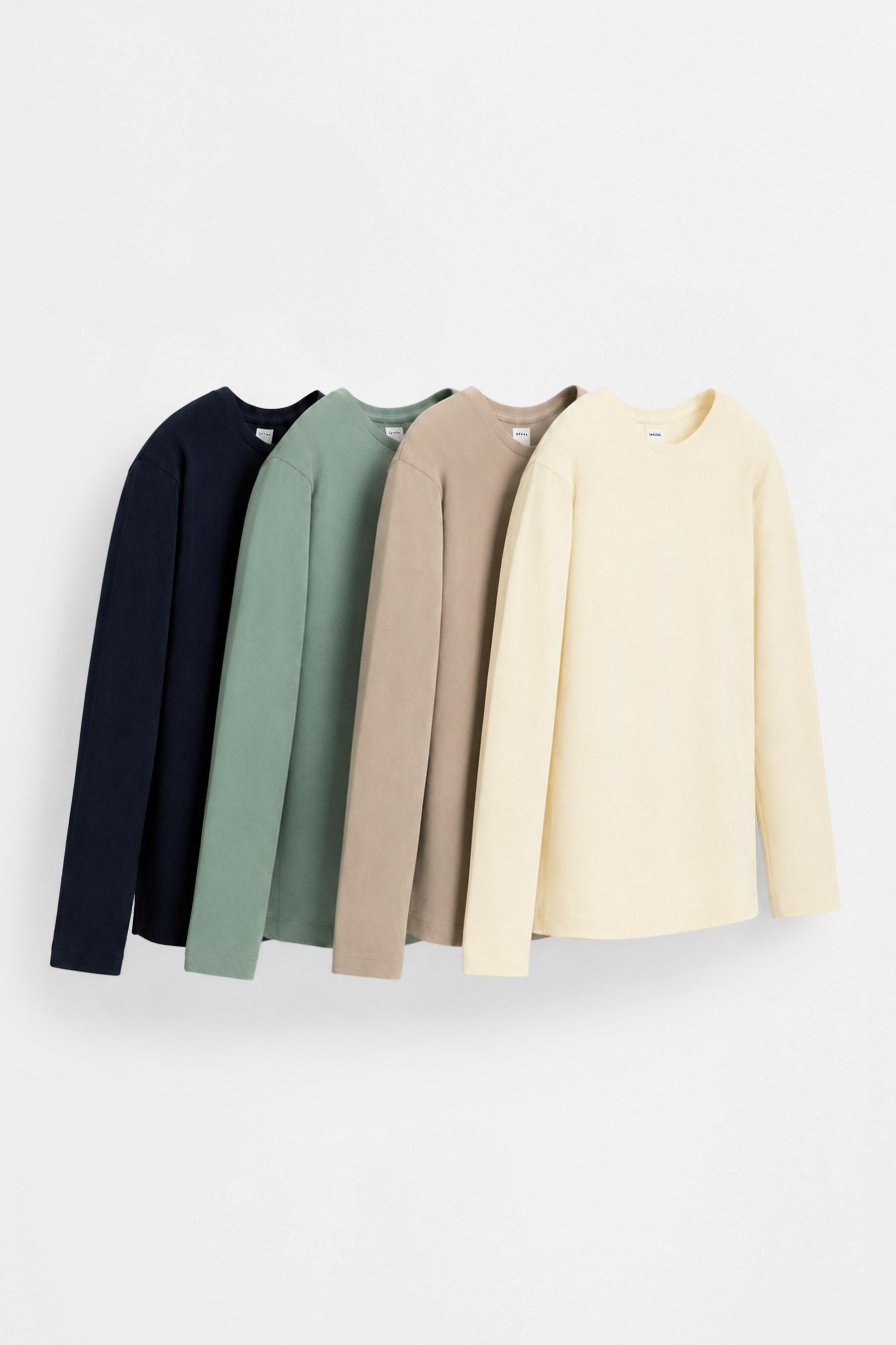Pack of 4 plain long sleeve T-shirts — NAVY