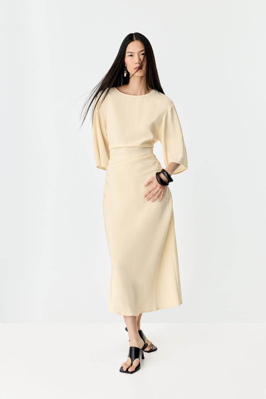 Gathered midi dress - Leggings - CLOTHING - Woman | LEFTIES Mxico