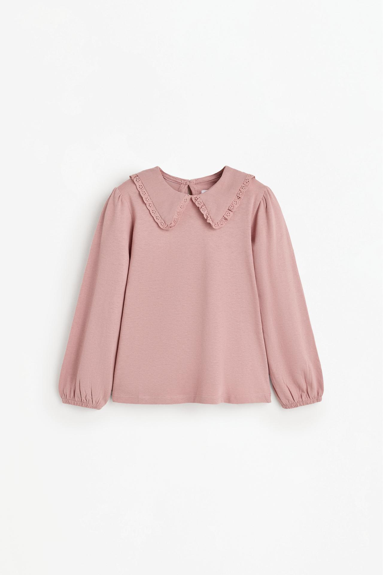 Peter Pan collar T-shirt — DUSTY PINK