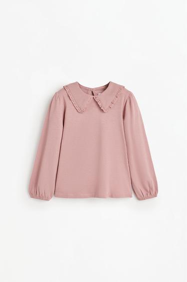 Peter Pan collar T-shirt — DUSTY PINK 1