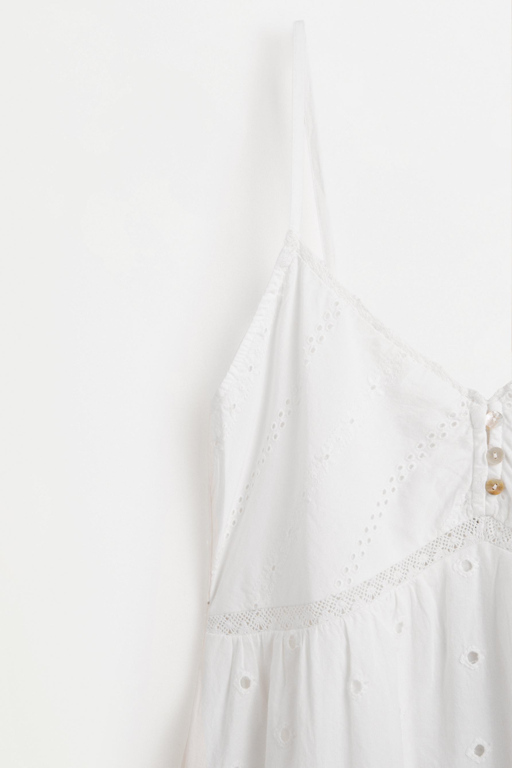 Swiss embroidery midi dress — OFF WHITE