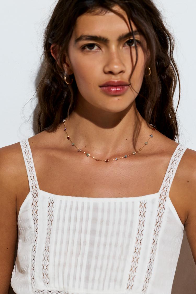 Multi-colored stone necklace — VARIOUS
