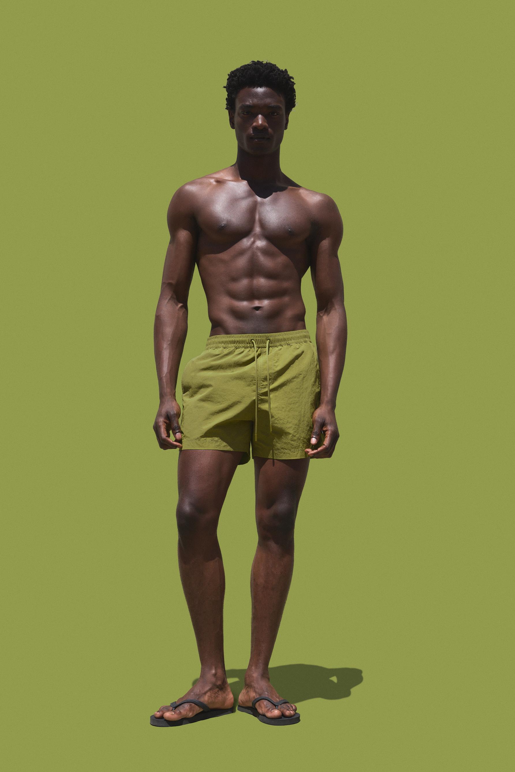Coloro x Lefties straight swim trunks — PISTACHIO GREEN