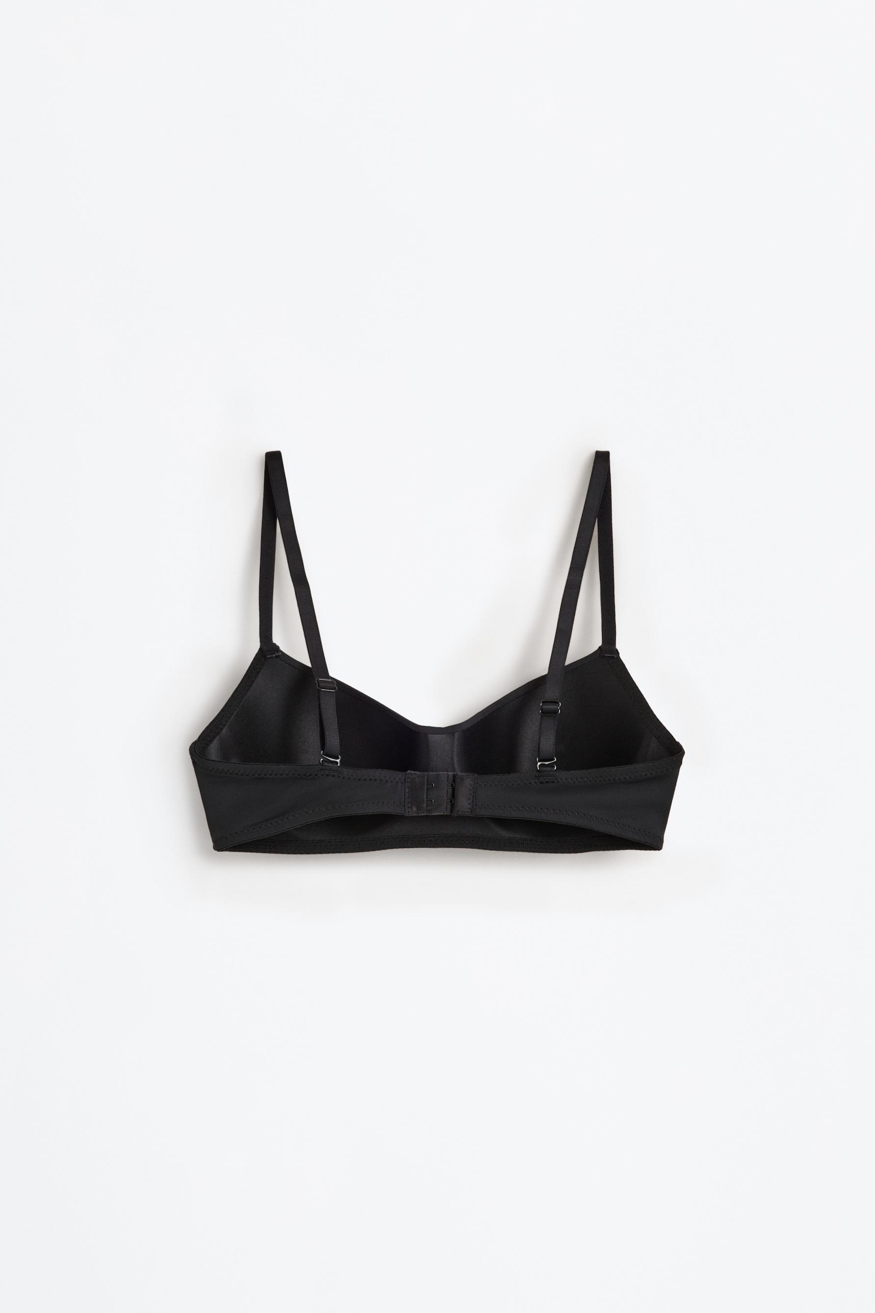 Microfibre pre-shaped bra — BLACK