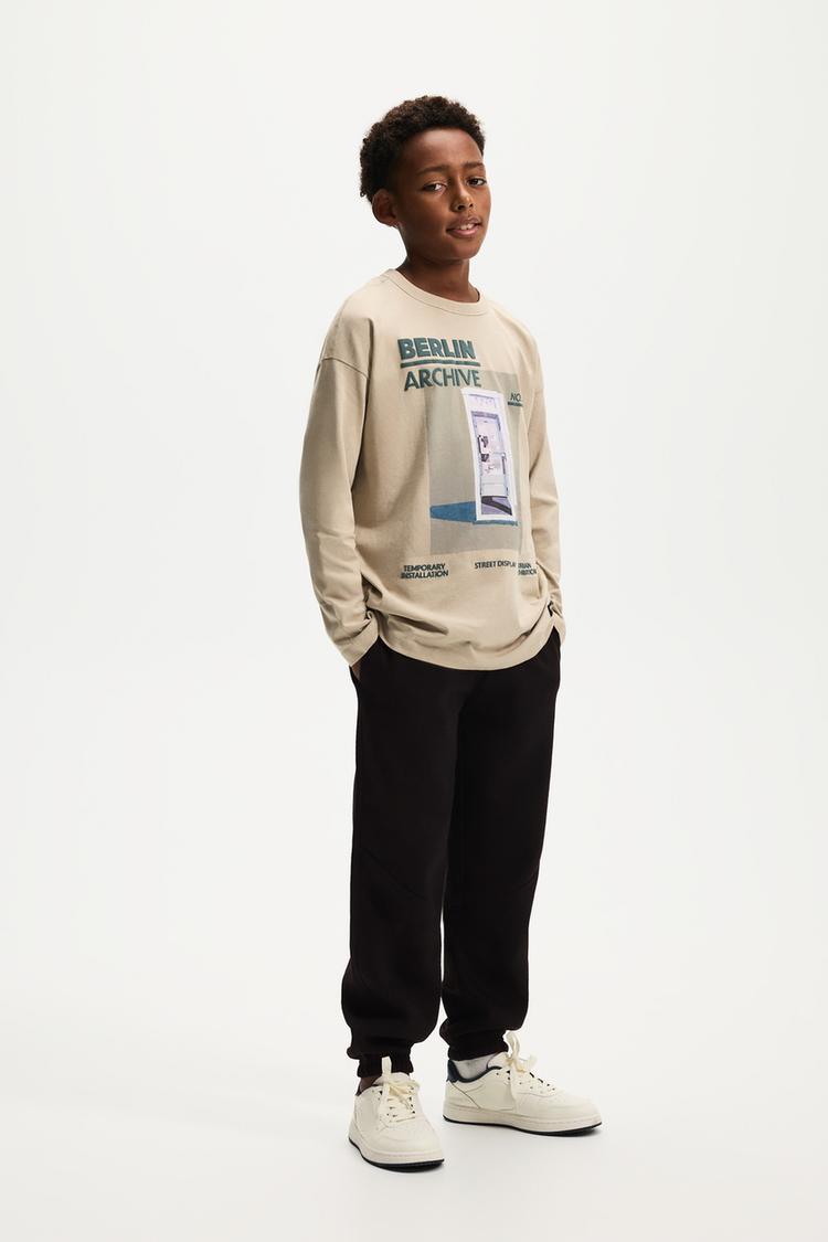 Plush trousers with seam detail — BLACK