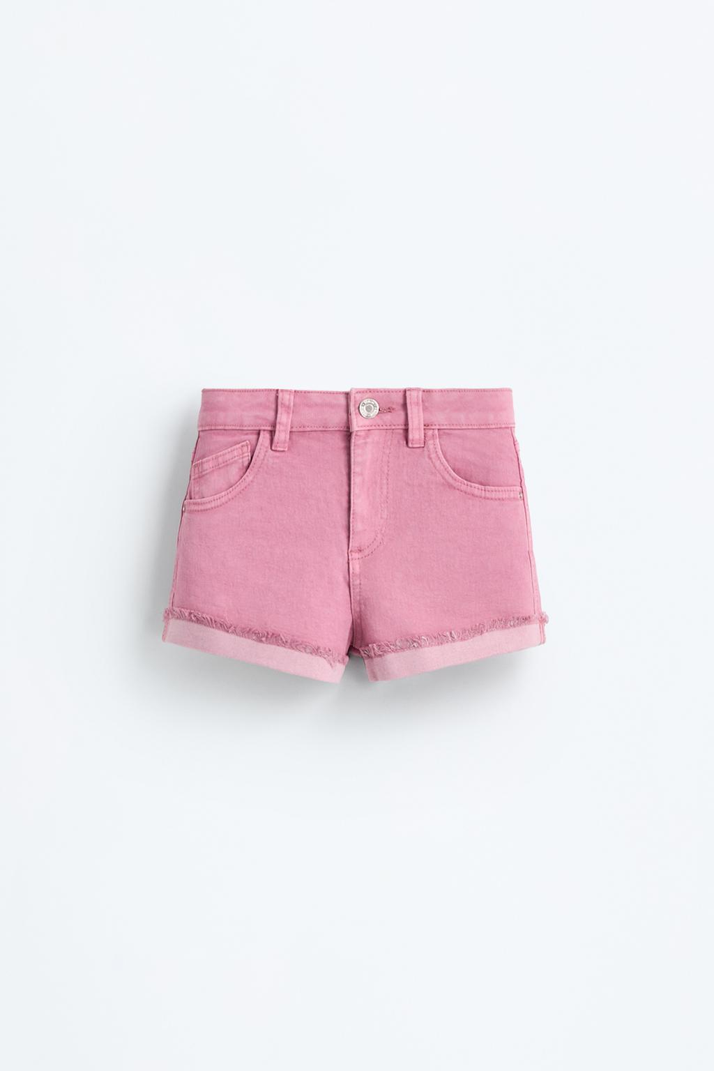 Denim shorts with turn-up hems
