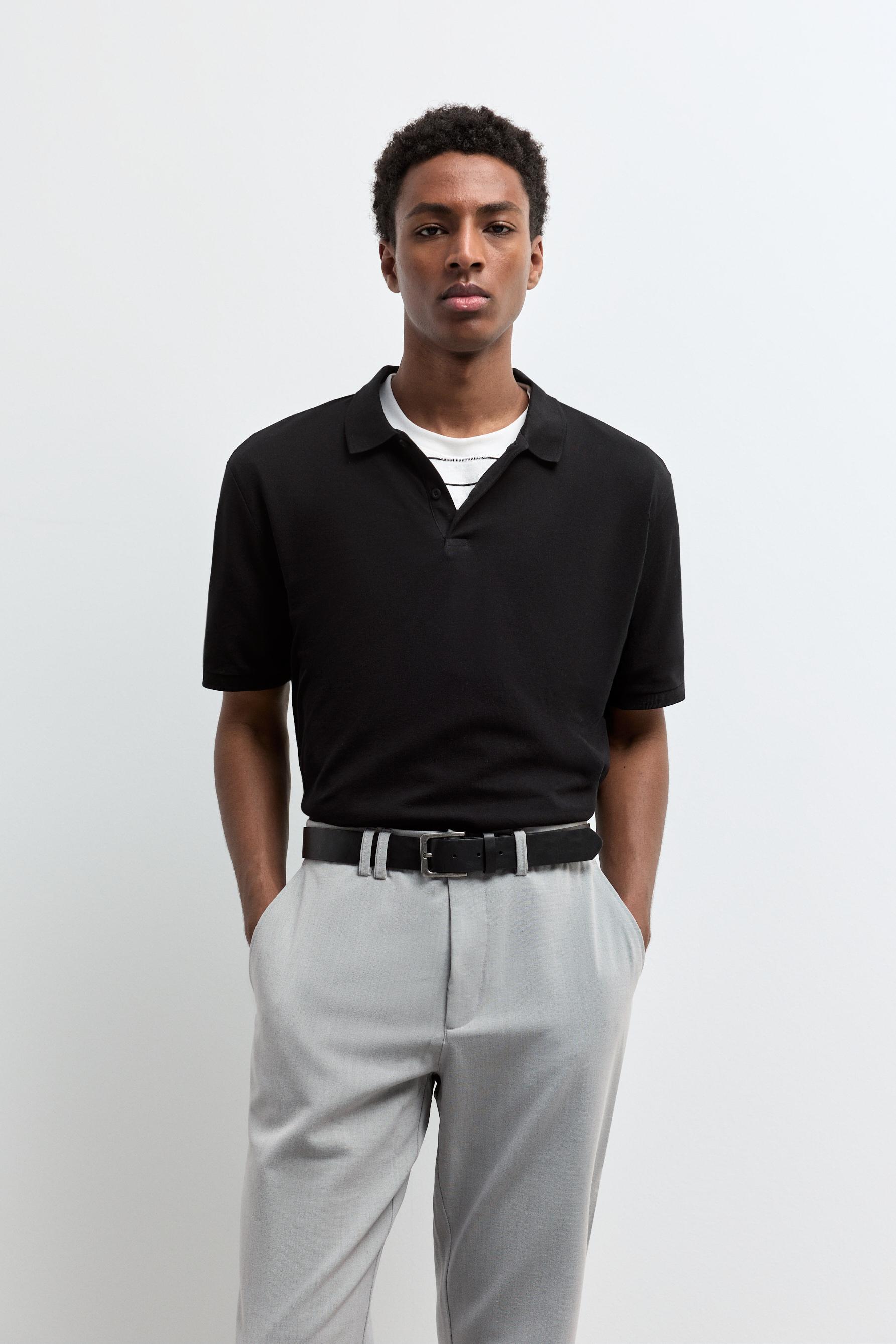 Basic polo shirt — BLACK