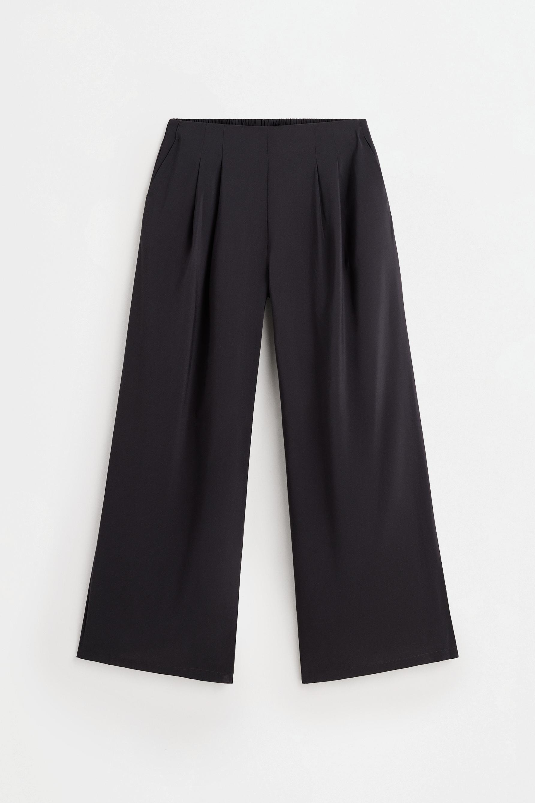 Pleated wide-leg trousers — ANTHRACITE GREY