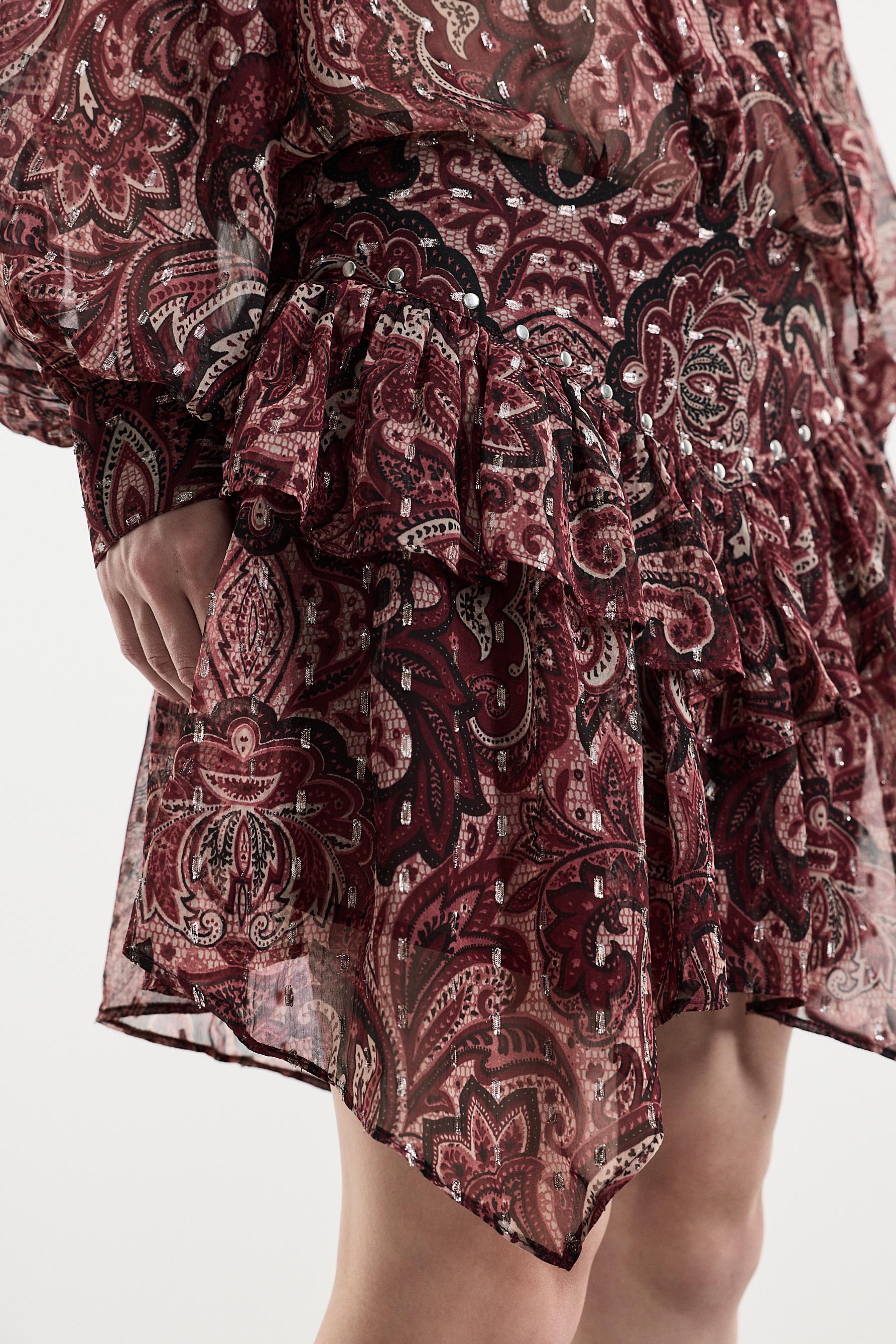 Short paisley skort — MAROON