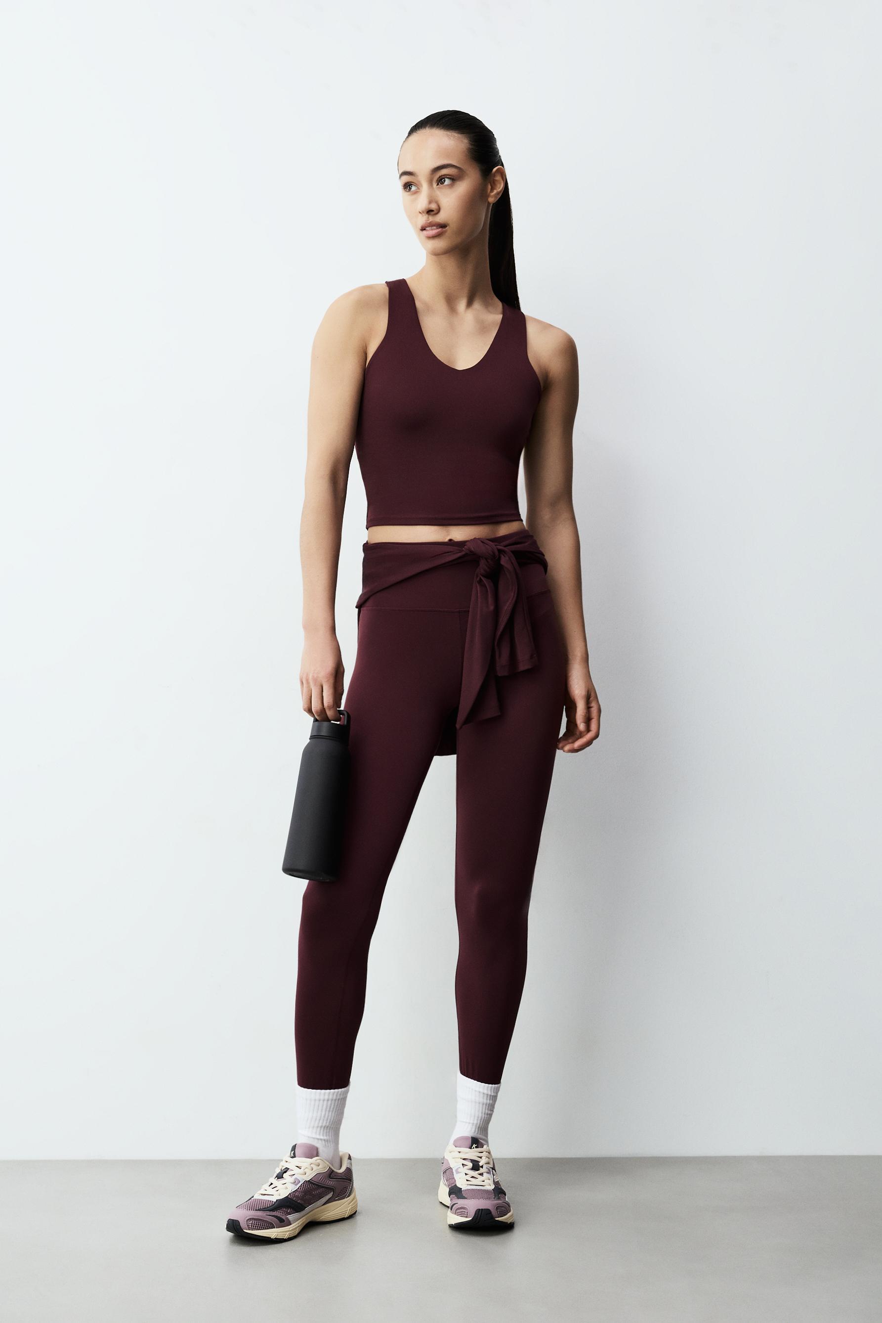 Basic sports leggings — WINE