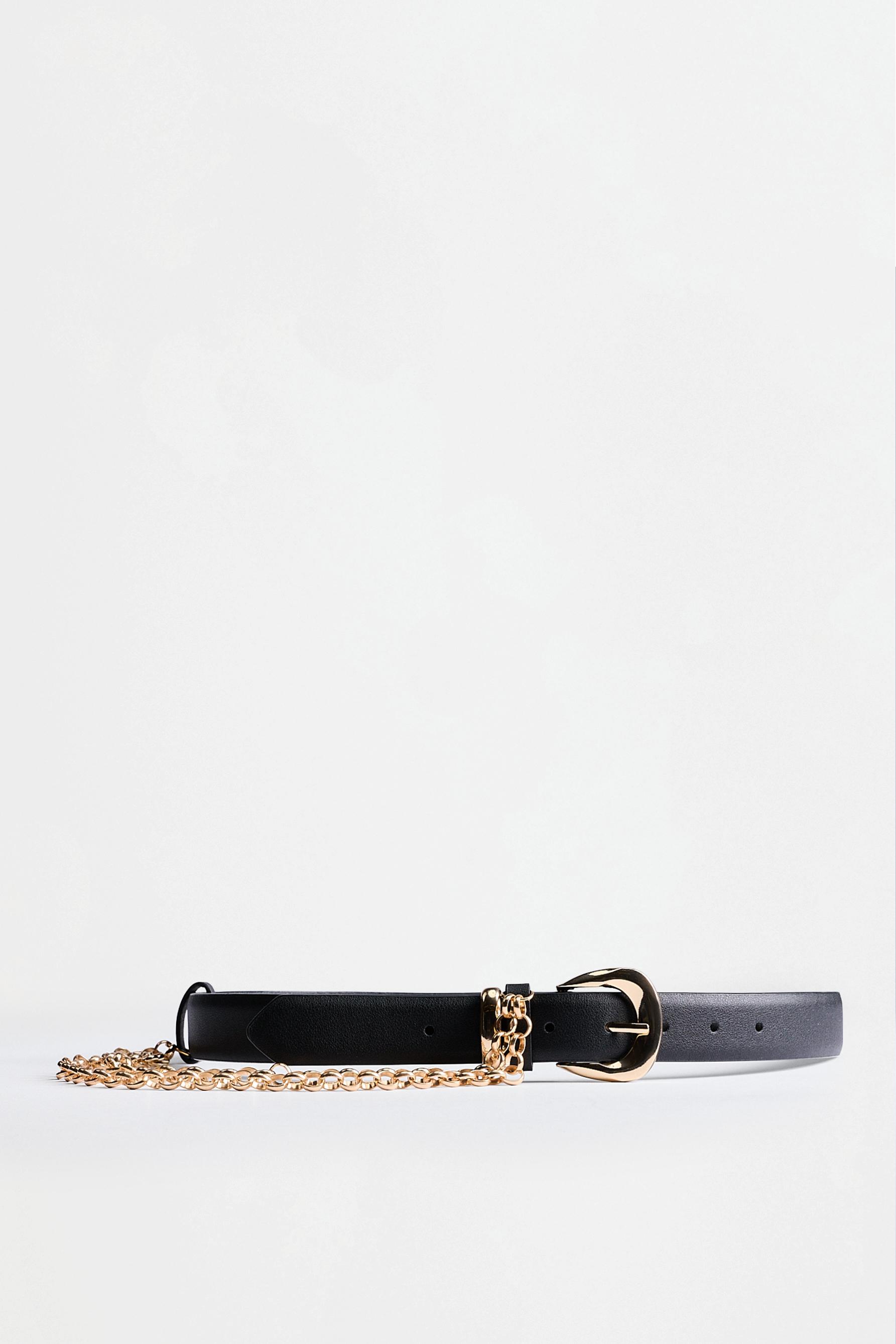 Chain detail belt — BLACK