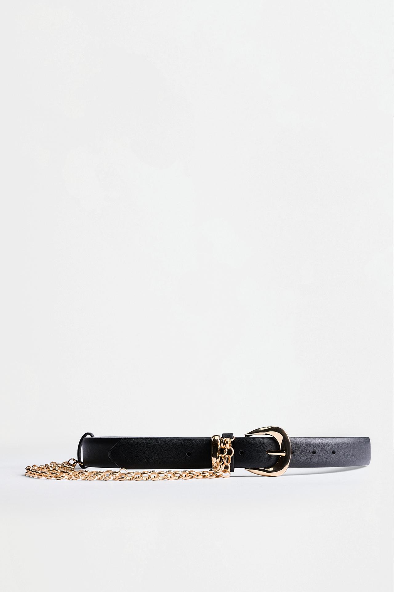 Chain detail belt — BLACK