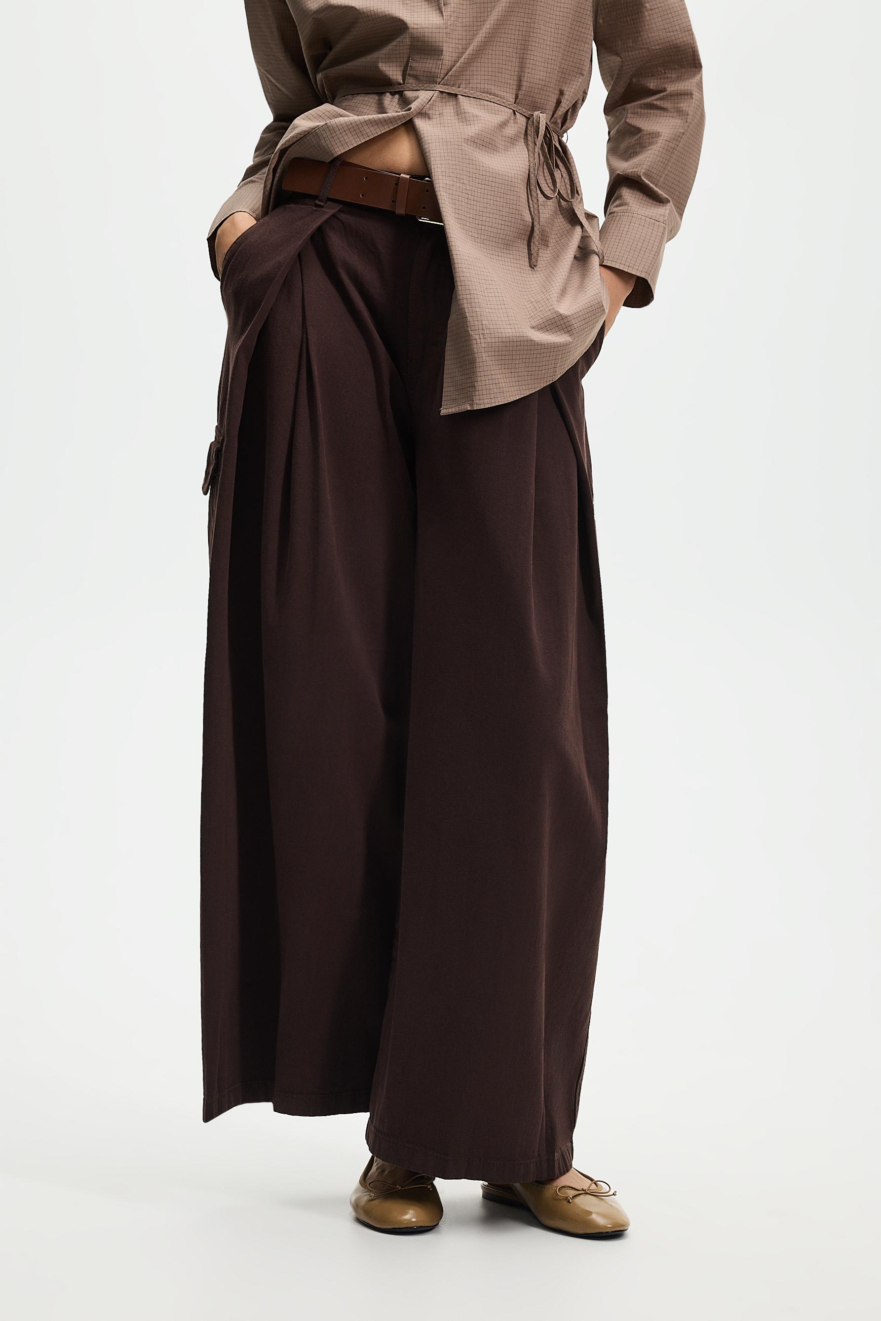 Cargo barrel jeans — BROWN