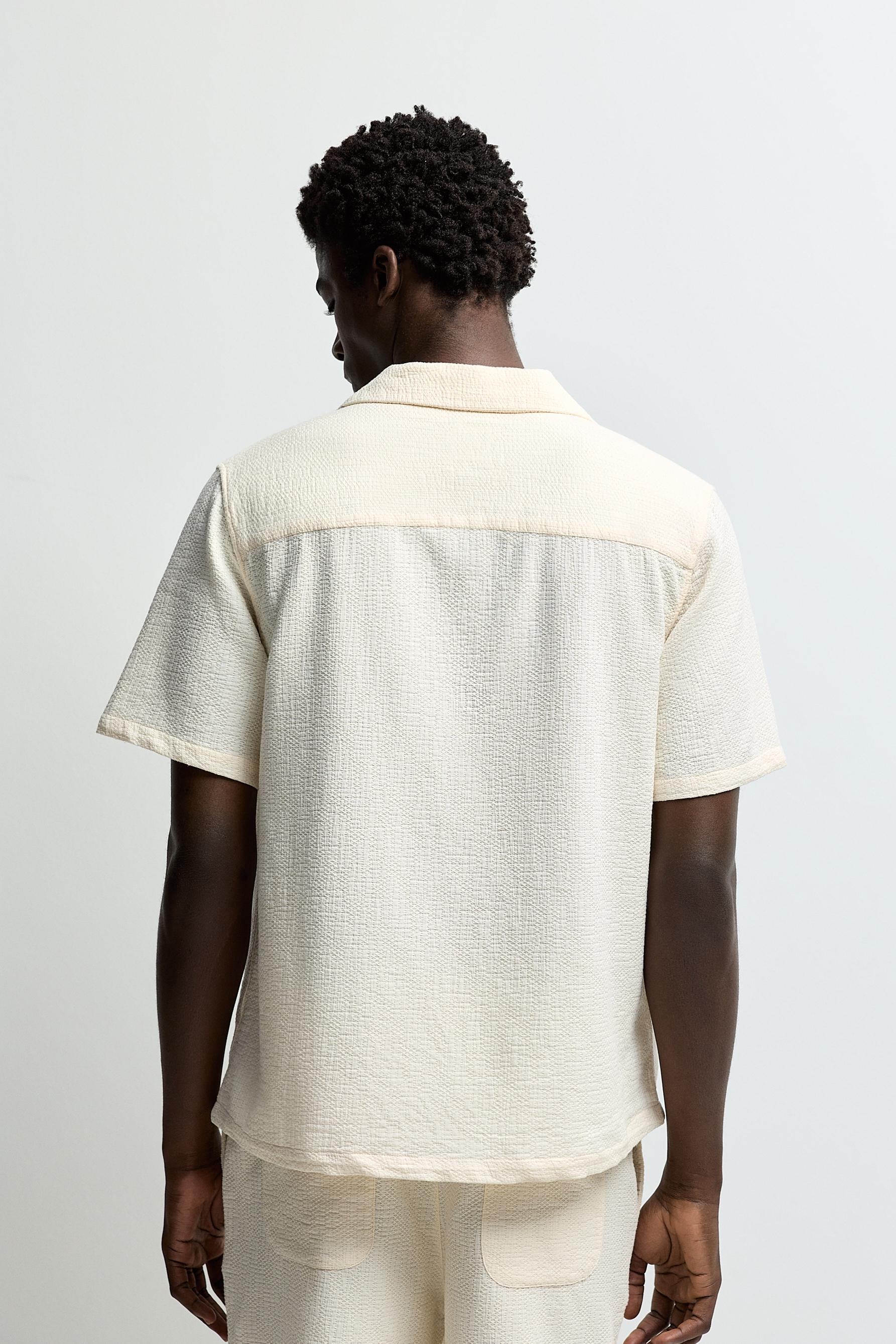 Relaxed fit jacquard shirt — OFF WHITE