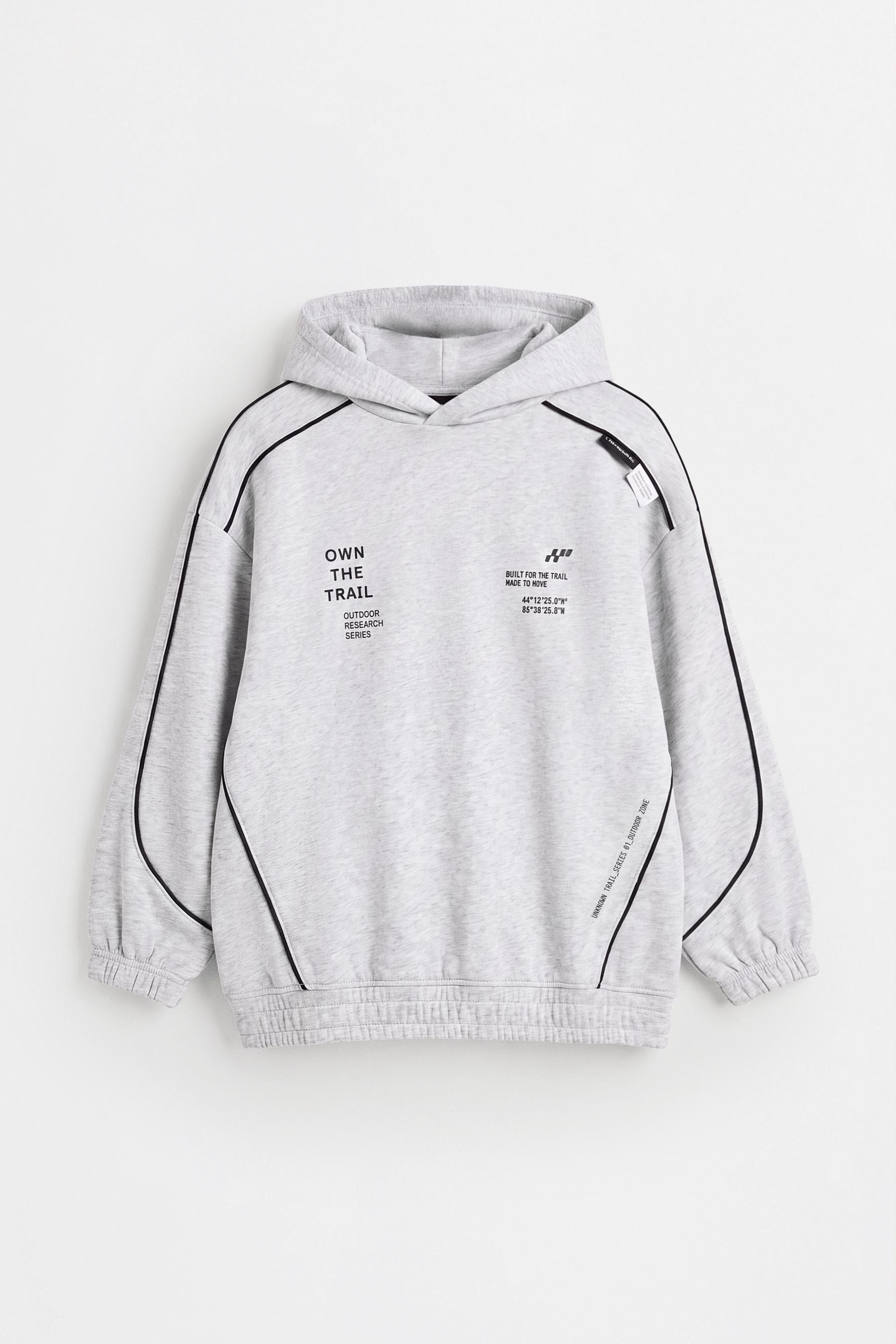 Interlock sweatshirt with trims — GREY MARL