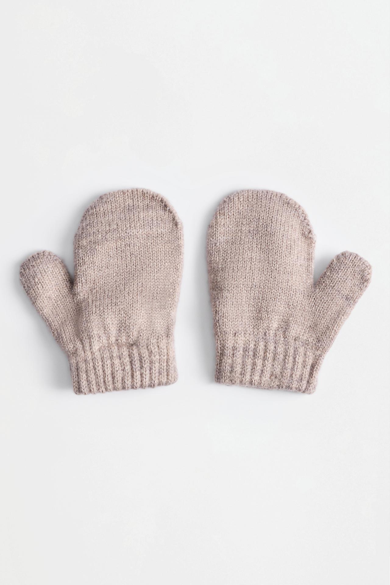 Knit mittens — BROWN