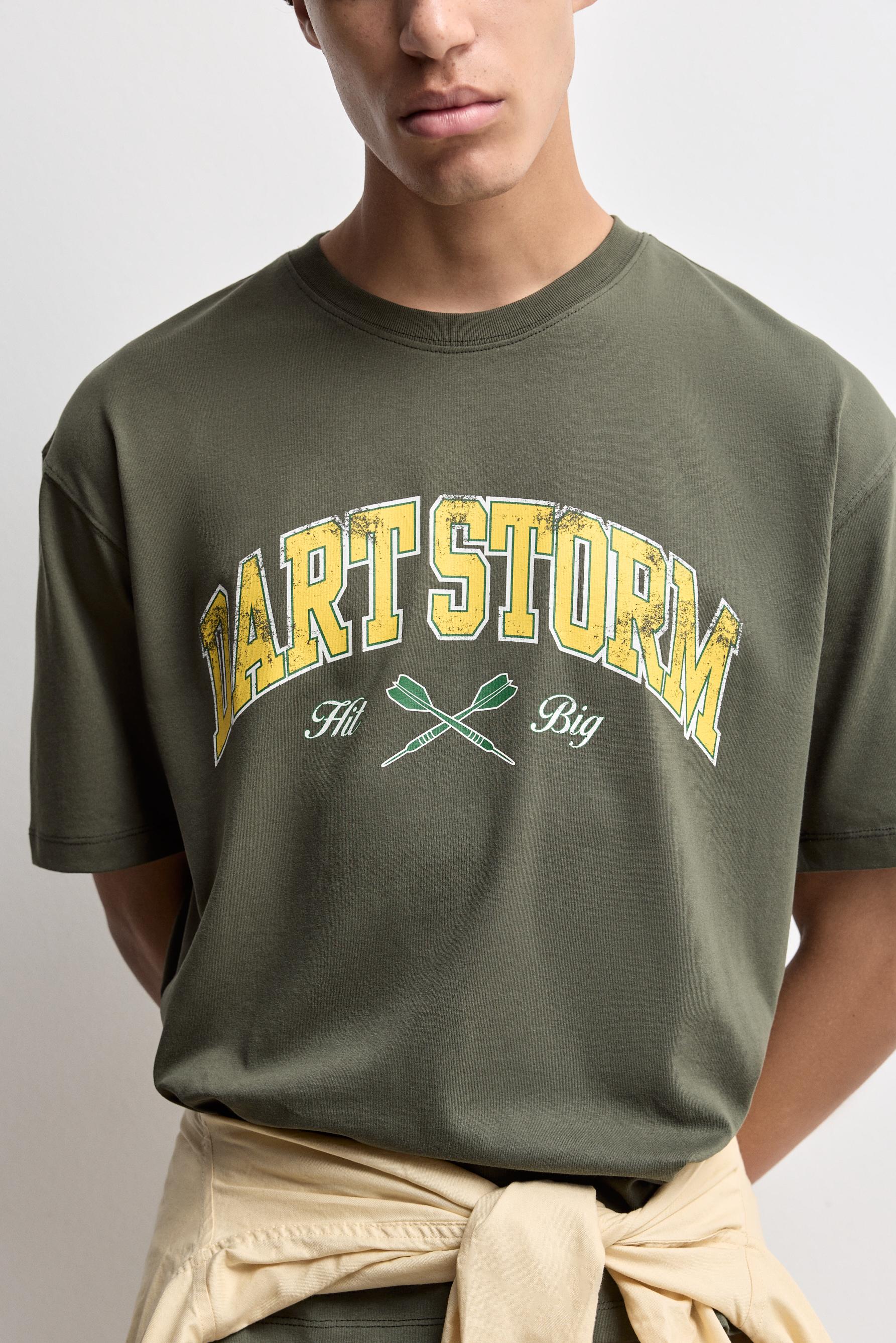 Oversize printed T-shirt — PALE GREEN