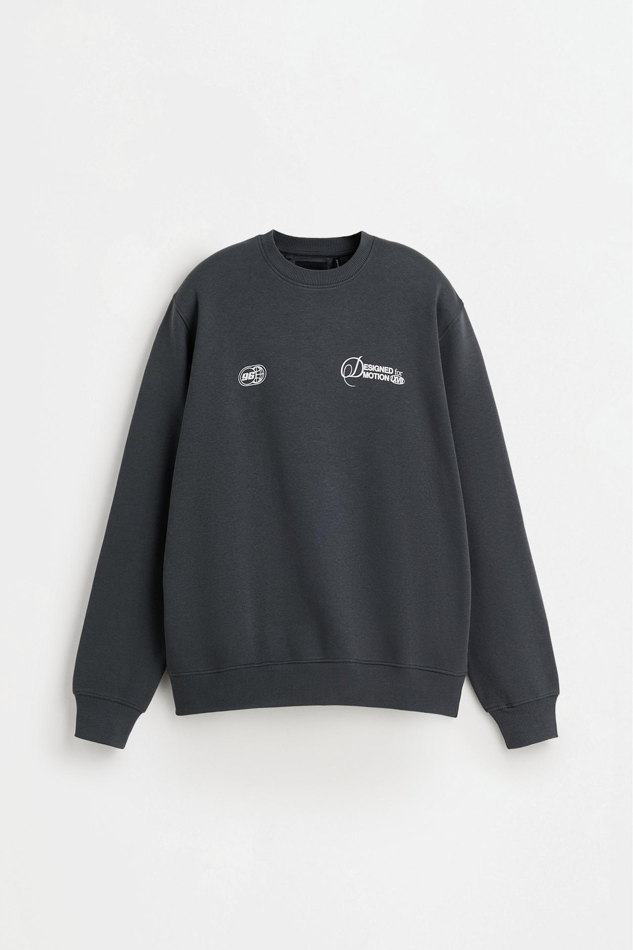 Text print sweatshirt — DARK GREY