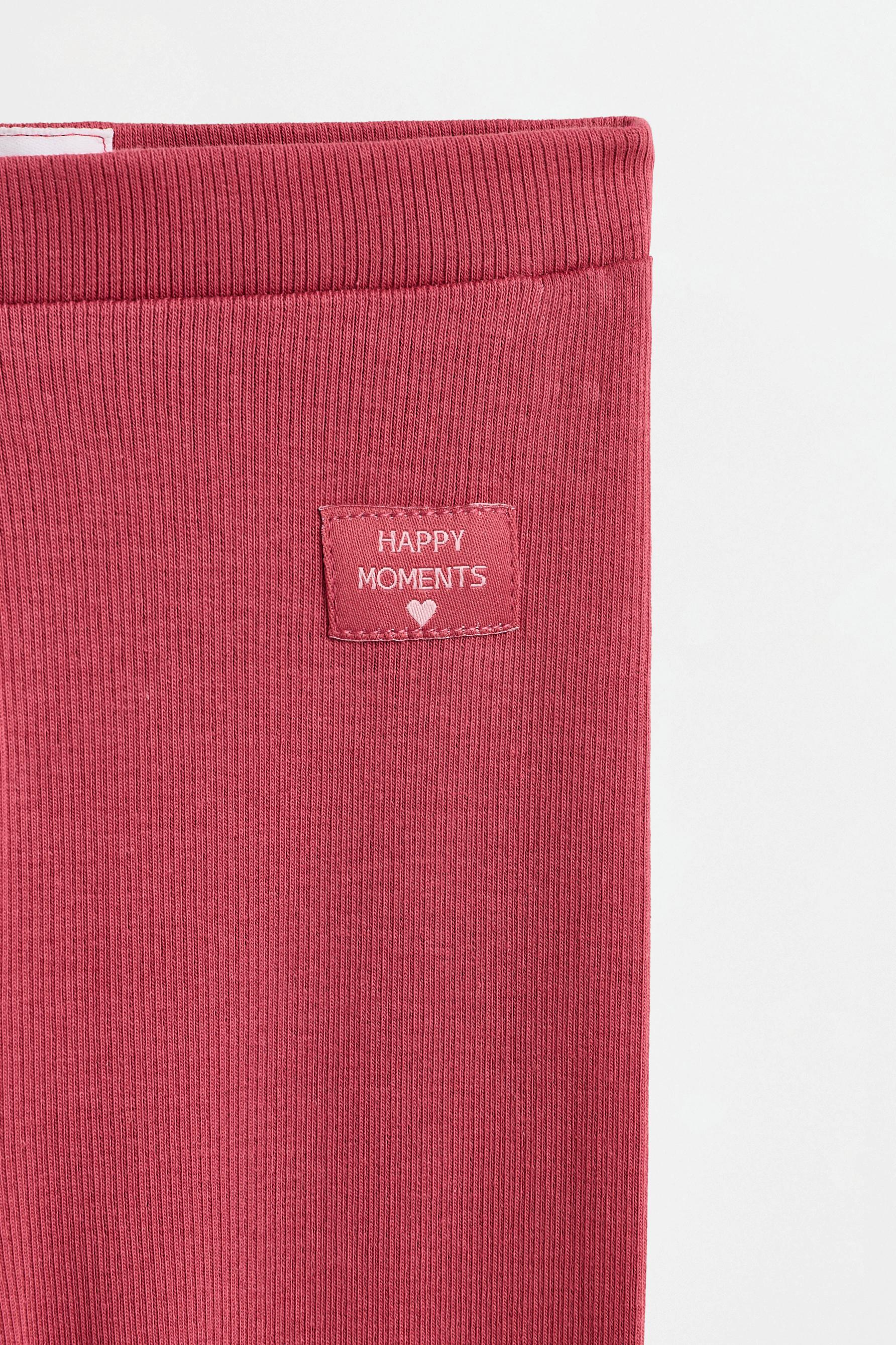 Pack of 2 ribbed leggings — DARK PINK