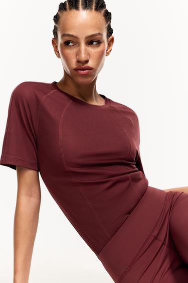 Seamed sports T-shirt — DARK PINK 5