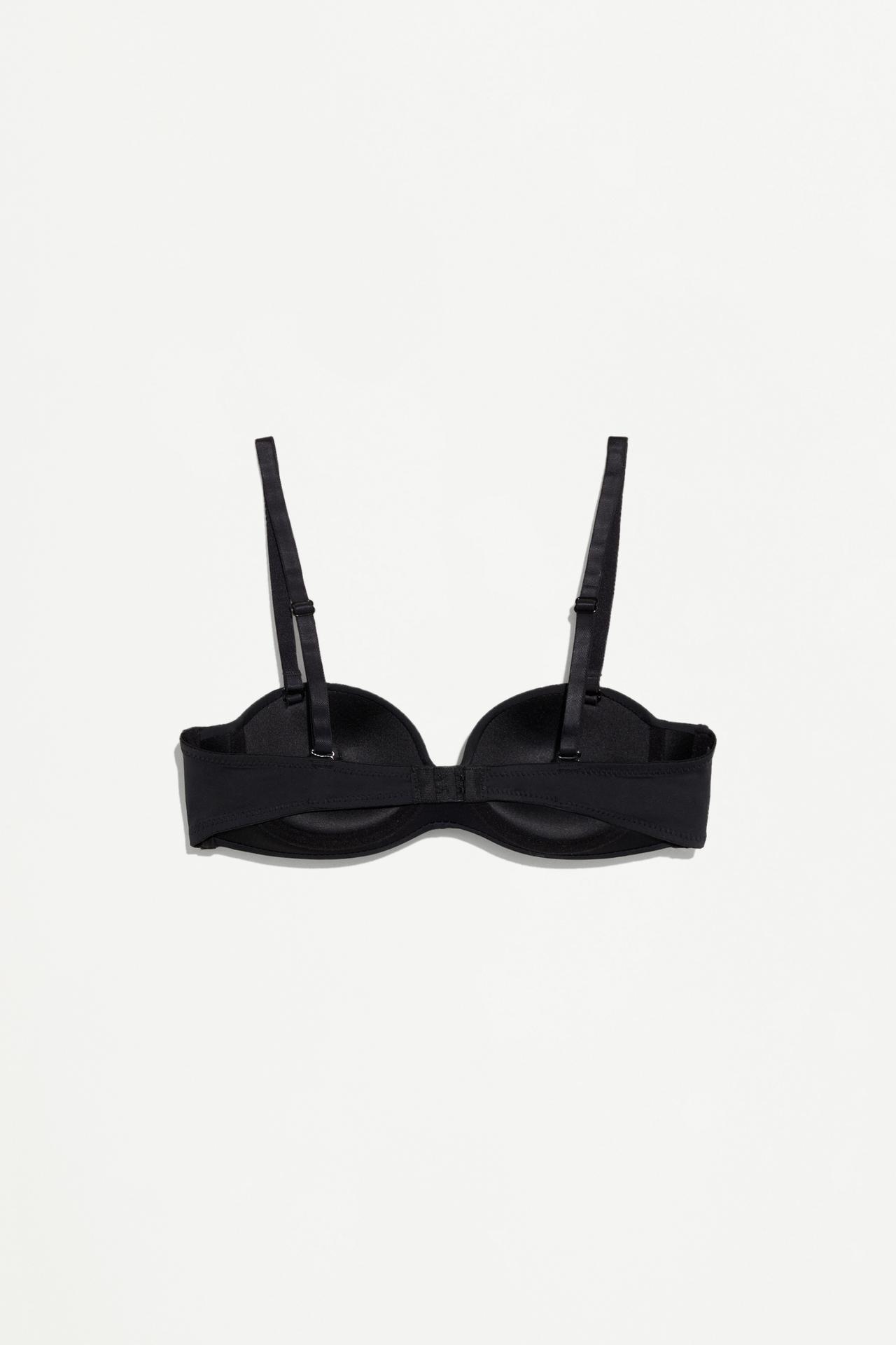 Bandeau push-up bra — BLACK