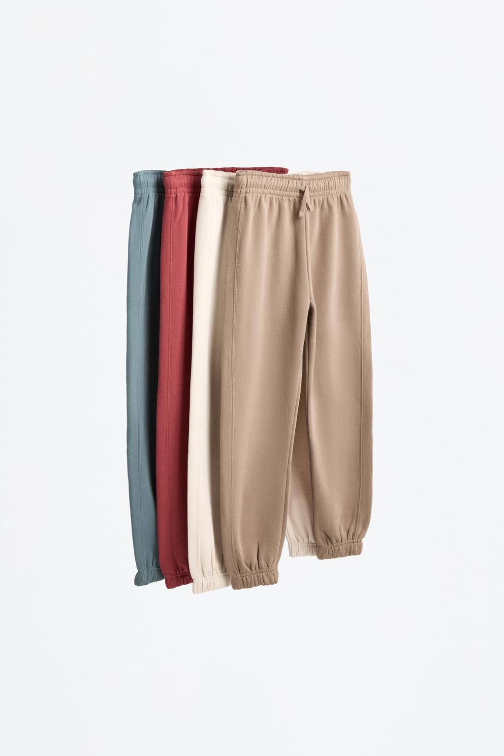 Pack 4 pantalones de felpa lisos