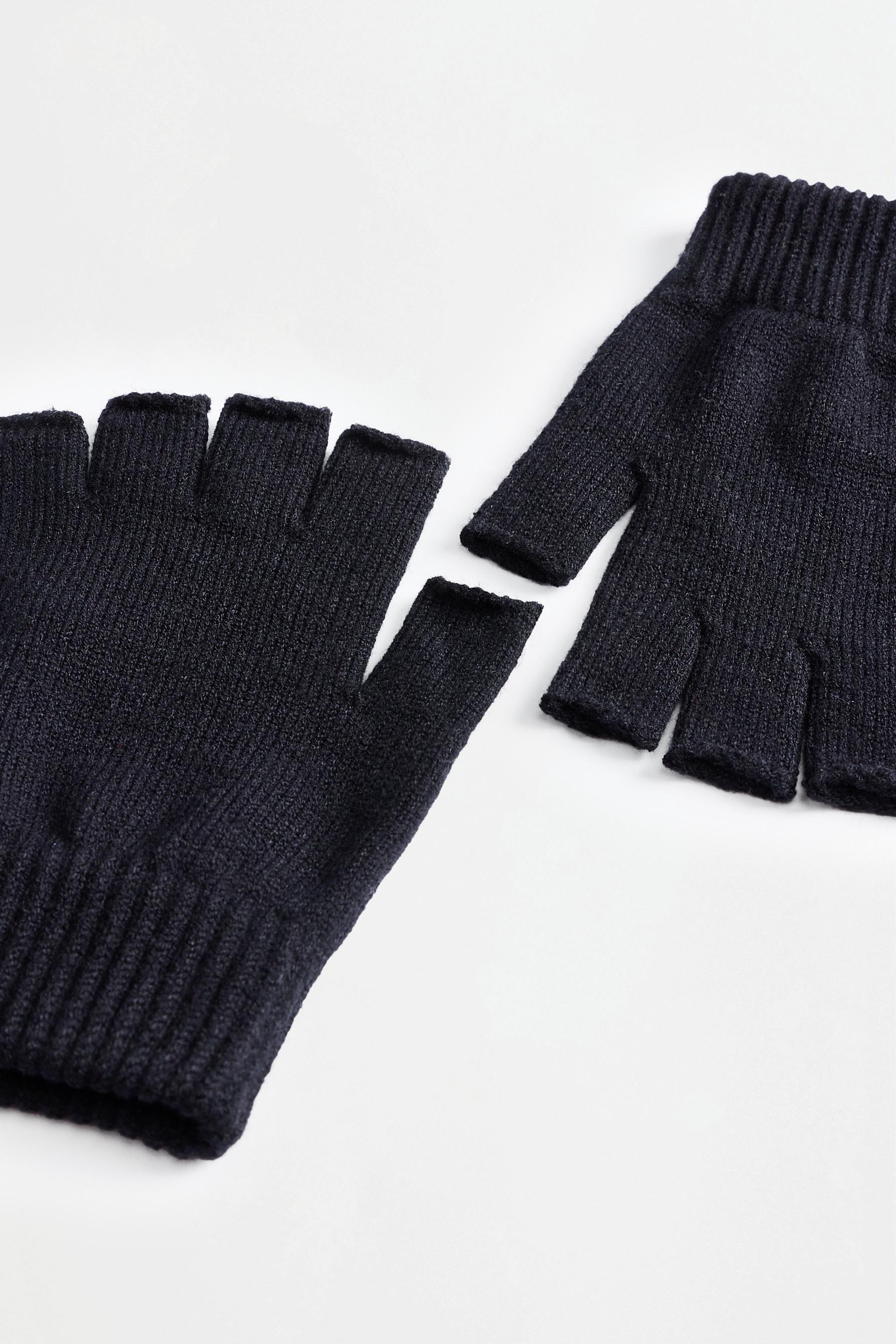 Knit mittens — BLACK
