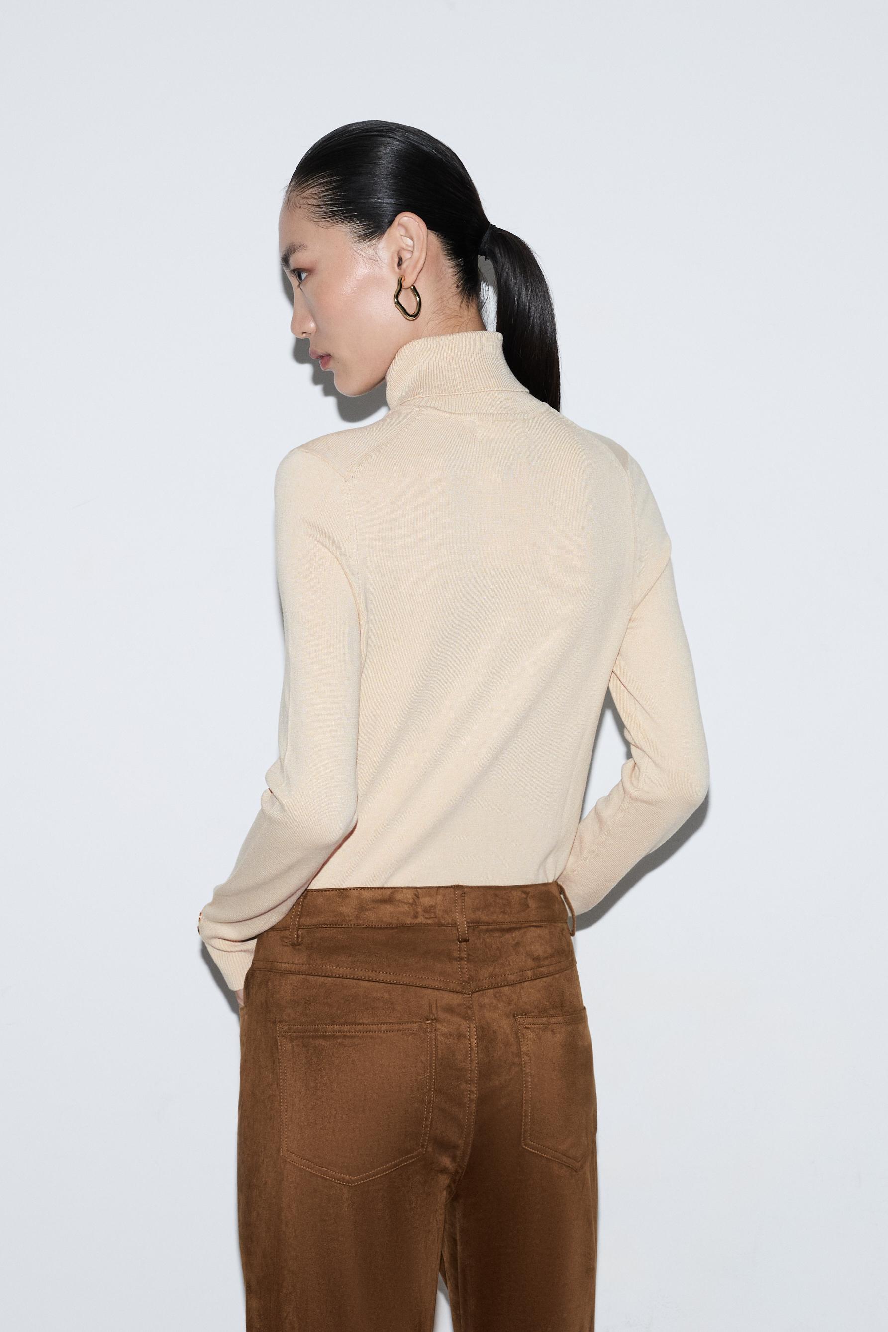 Roll neck sweater — BEIGE MARL