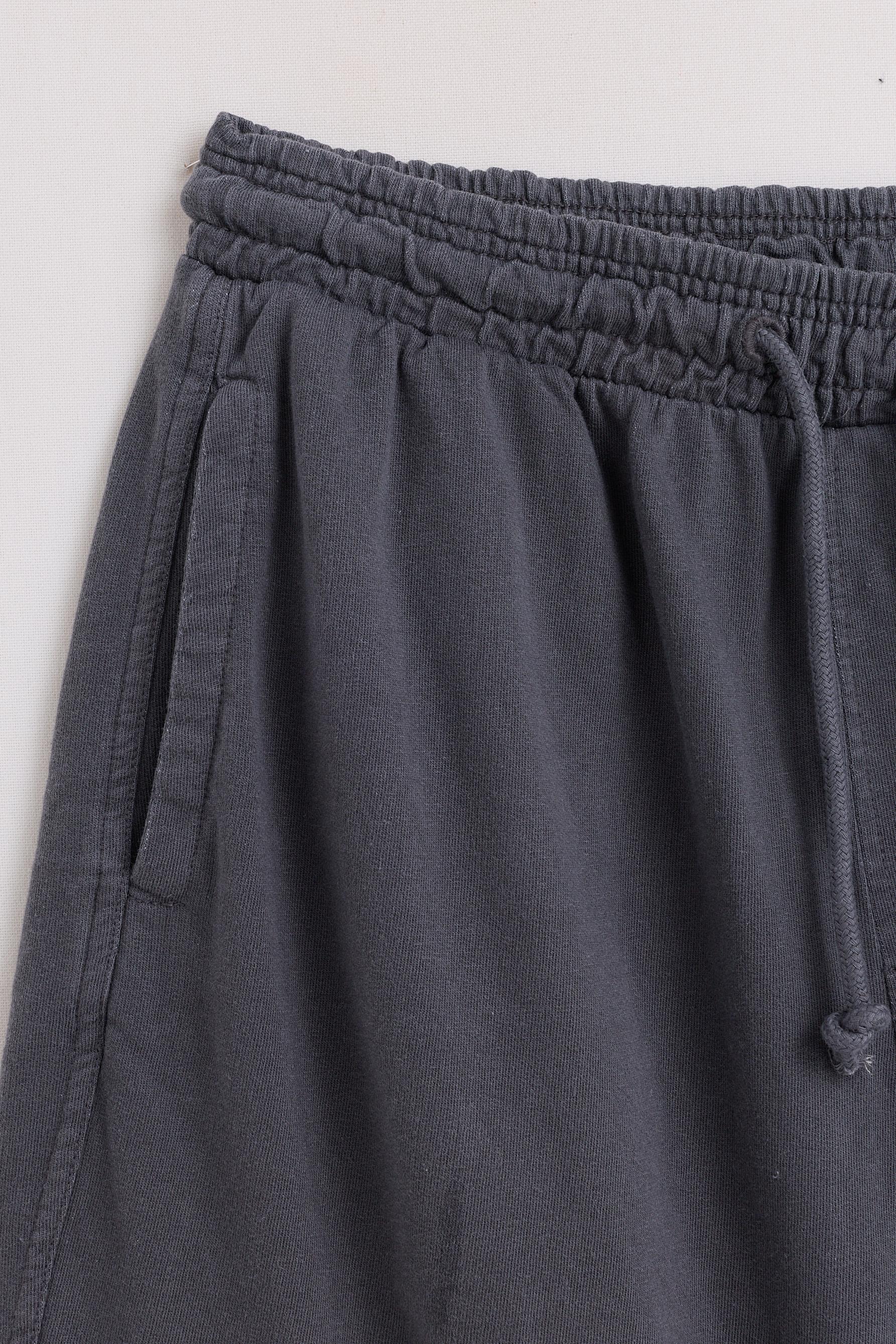 Faded-effect tracksuit Bermuda shorts — BLACK