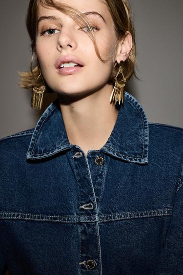 Feather dangle earrings — GOLD 1