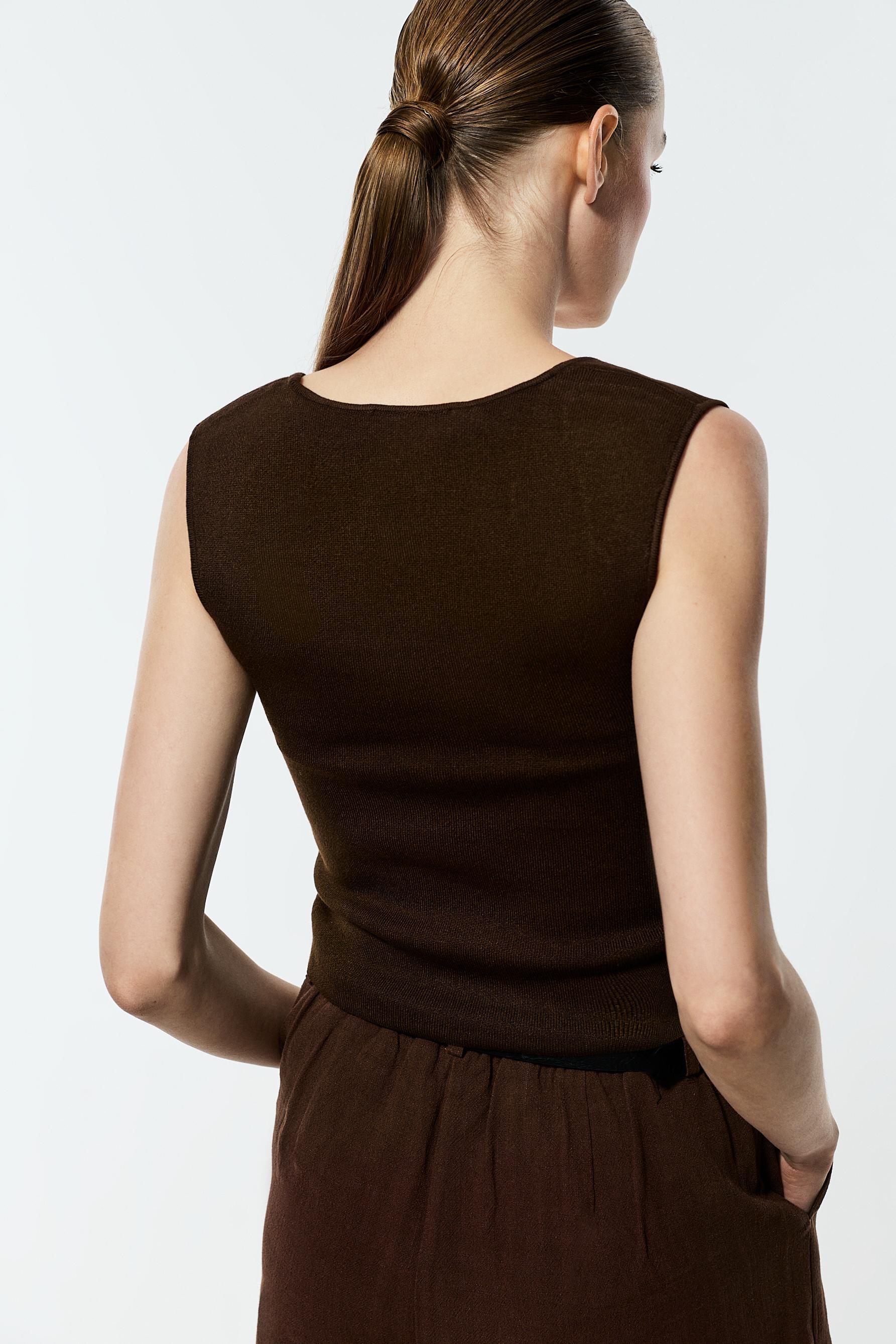 Basic knit top — CHOCOLATE