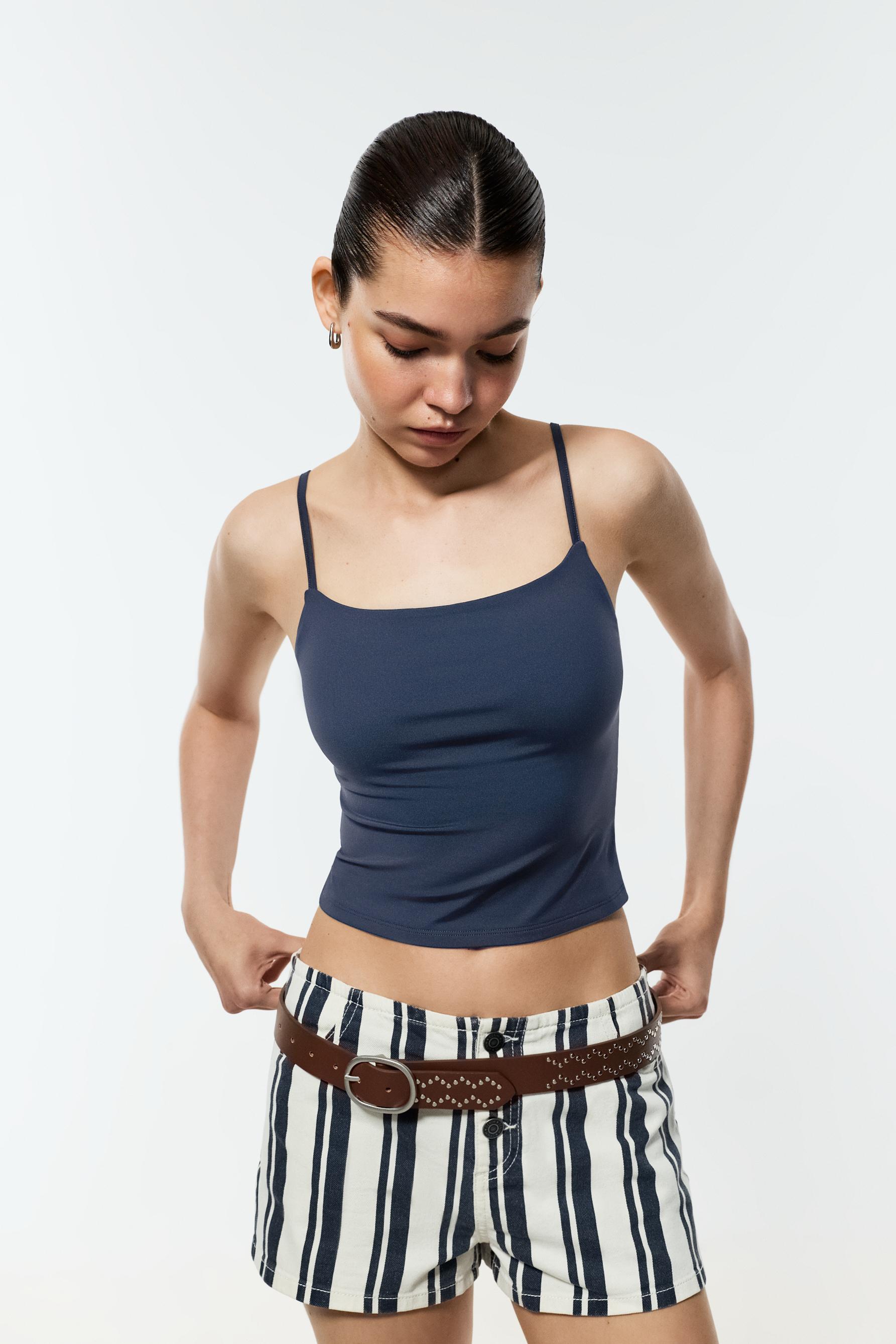 Polyamide strap top — NAVY