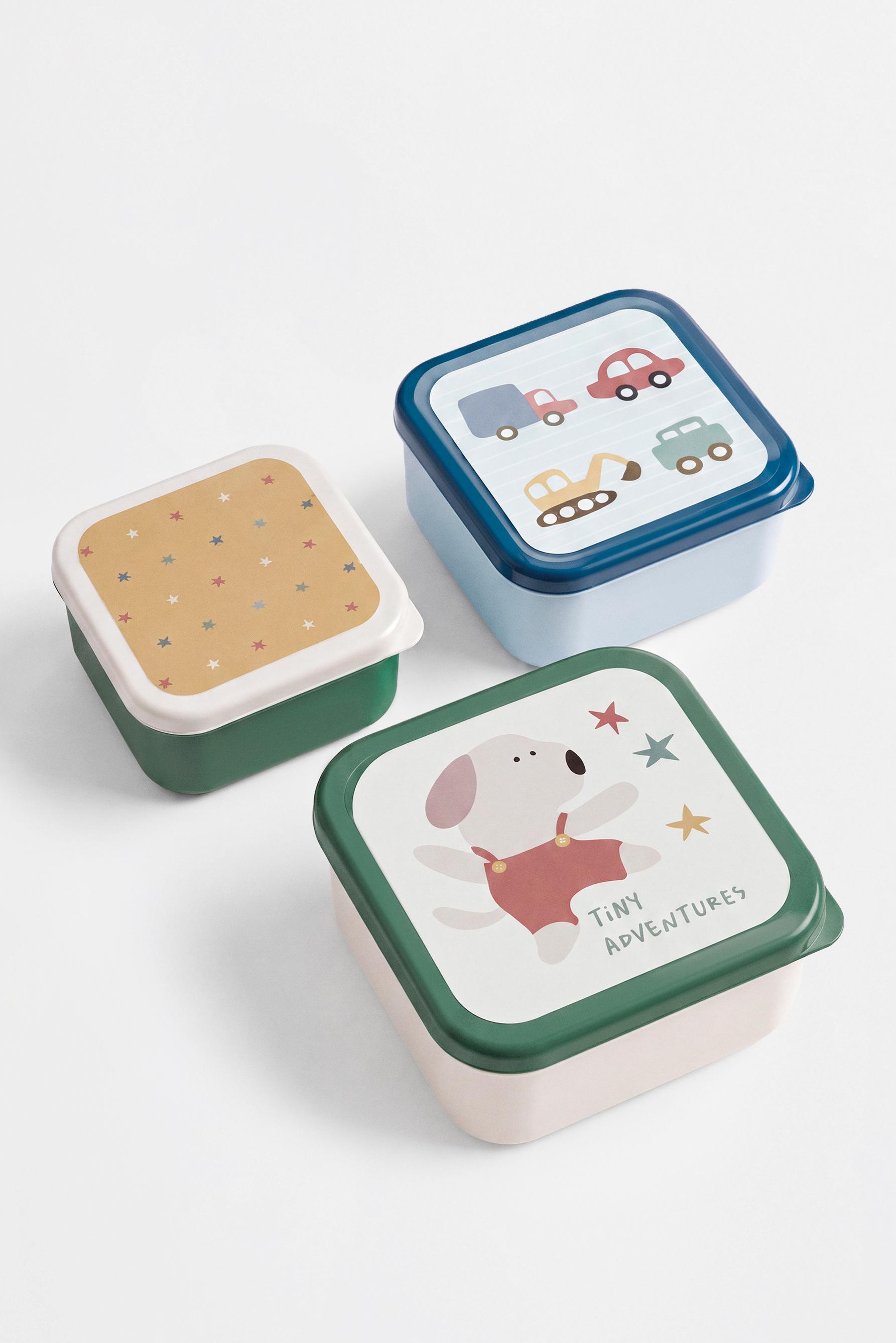 Tiny adventures lunch box 3-pack — ECRU/BLUE