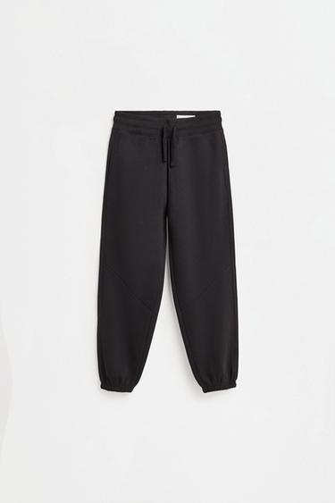 Plush trousers with seam detail — BLACK 2