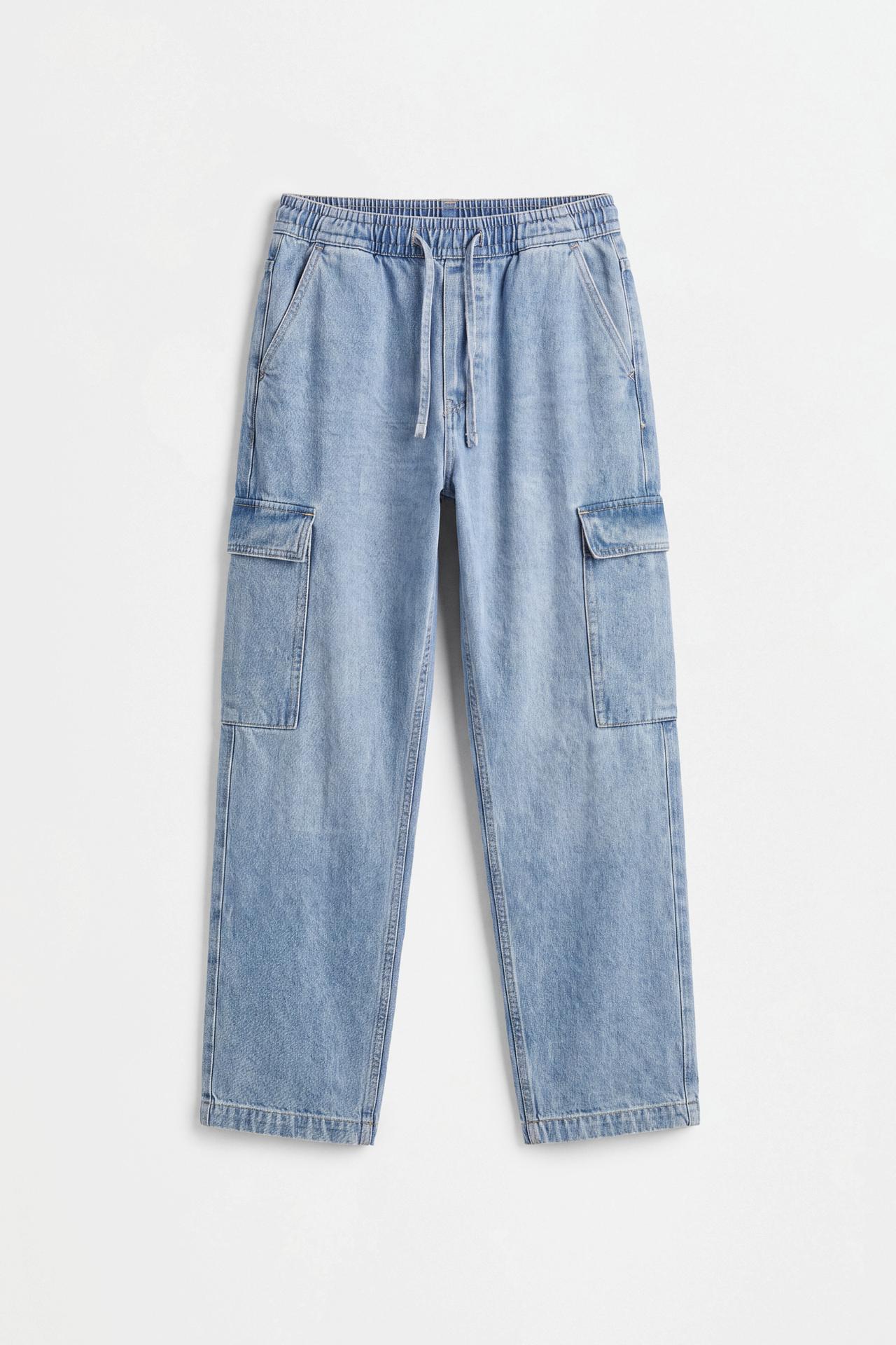 Loose-Fit Cargo Jogger Jeans — INDIGO